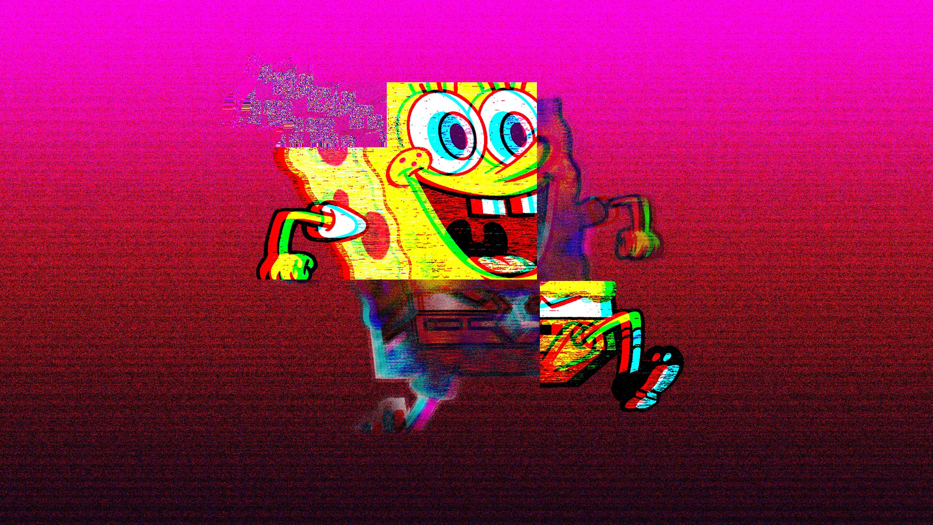 Vaporwave Spongebob VHS 1920x1080