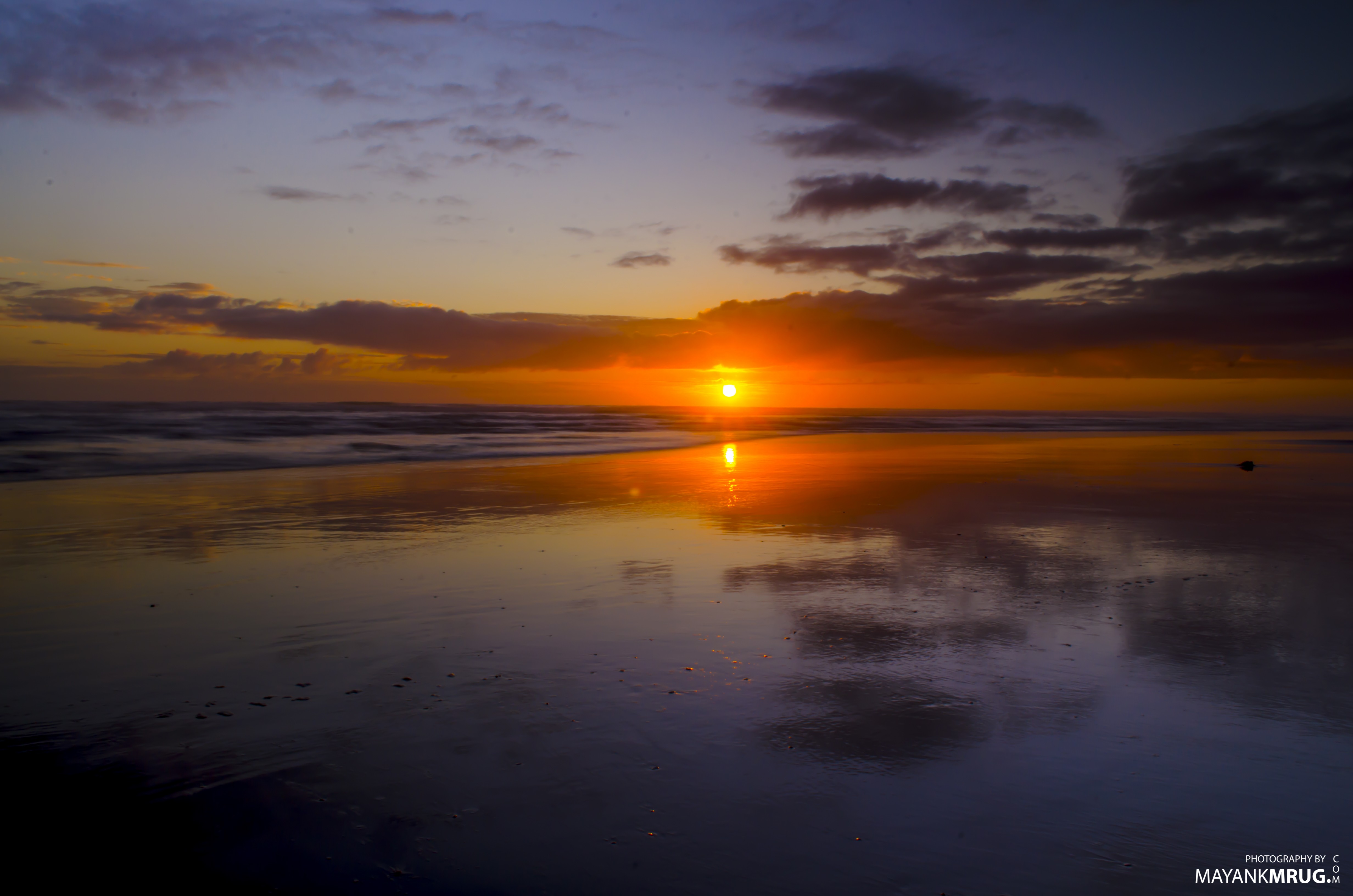 Sunset Auckland Sea Beach Orange Sky Horizon Landscape 4928x3264