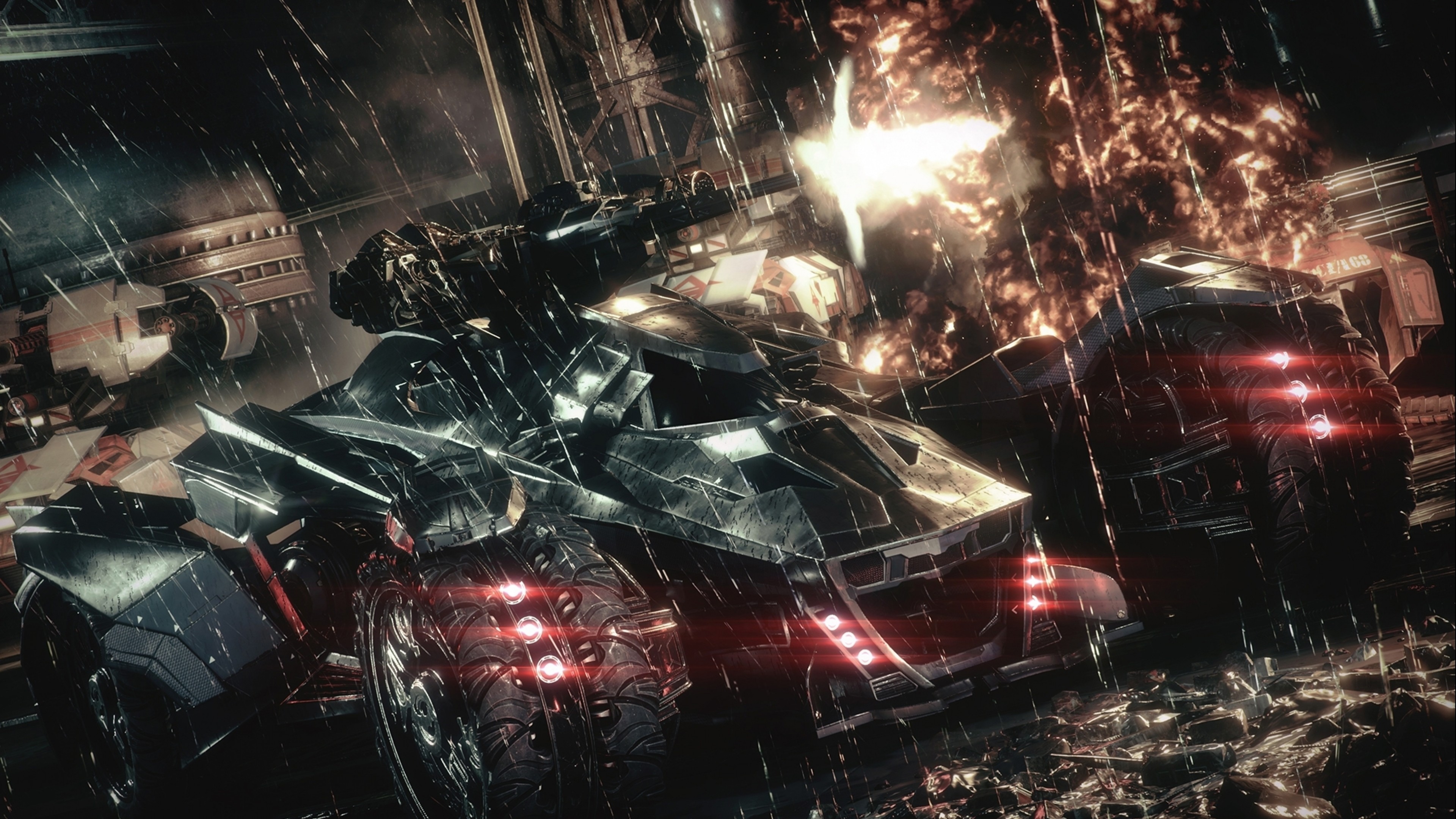 Batman Arkham Knight Rocksteady Studios Batman Batmobile Gotham City Video Games 3840x2160