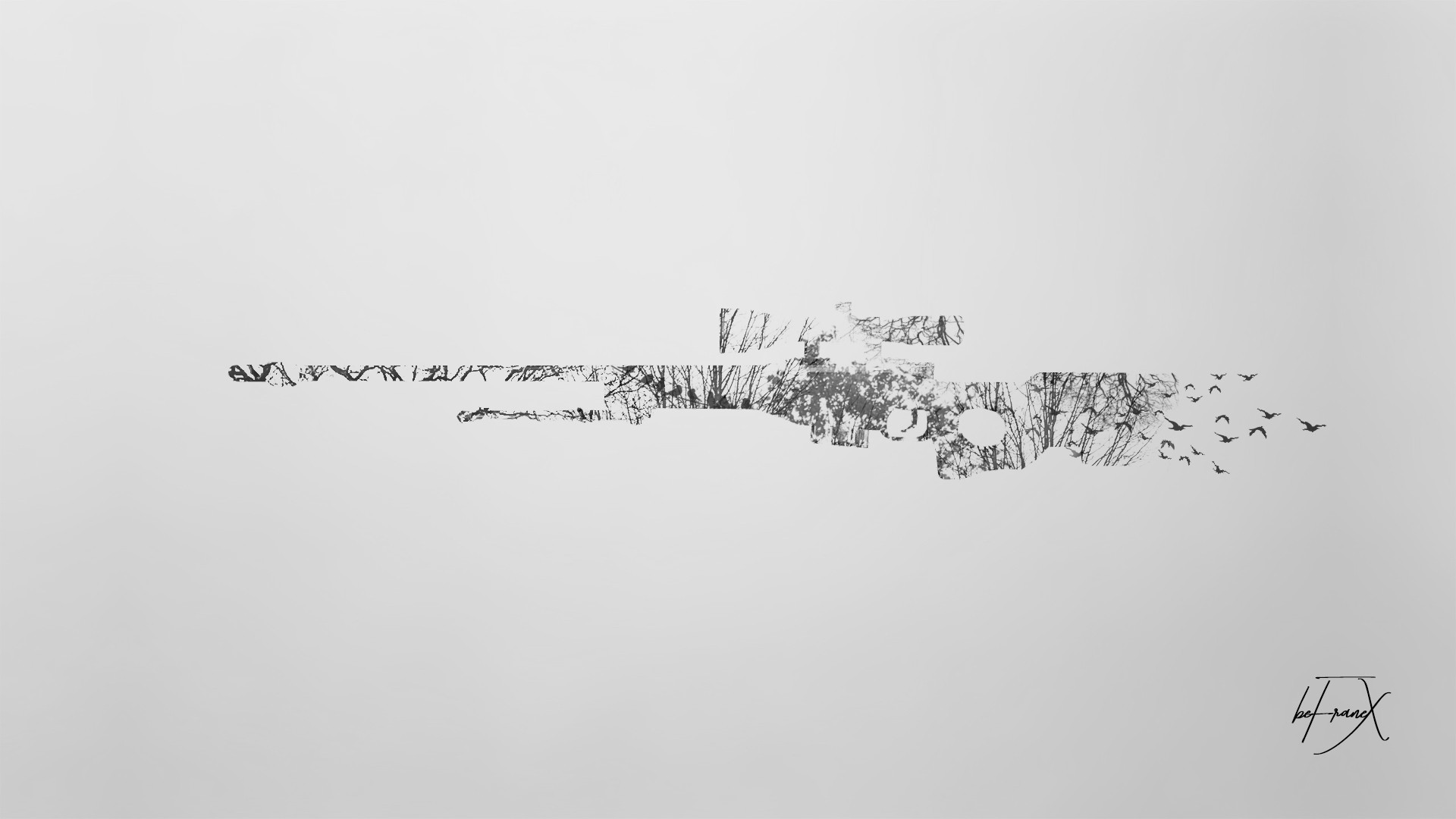 Sniper Rifle Counter Strike Global Offensive Minimalism Double Exposure 1920x1080