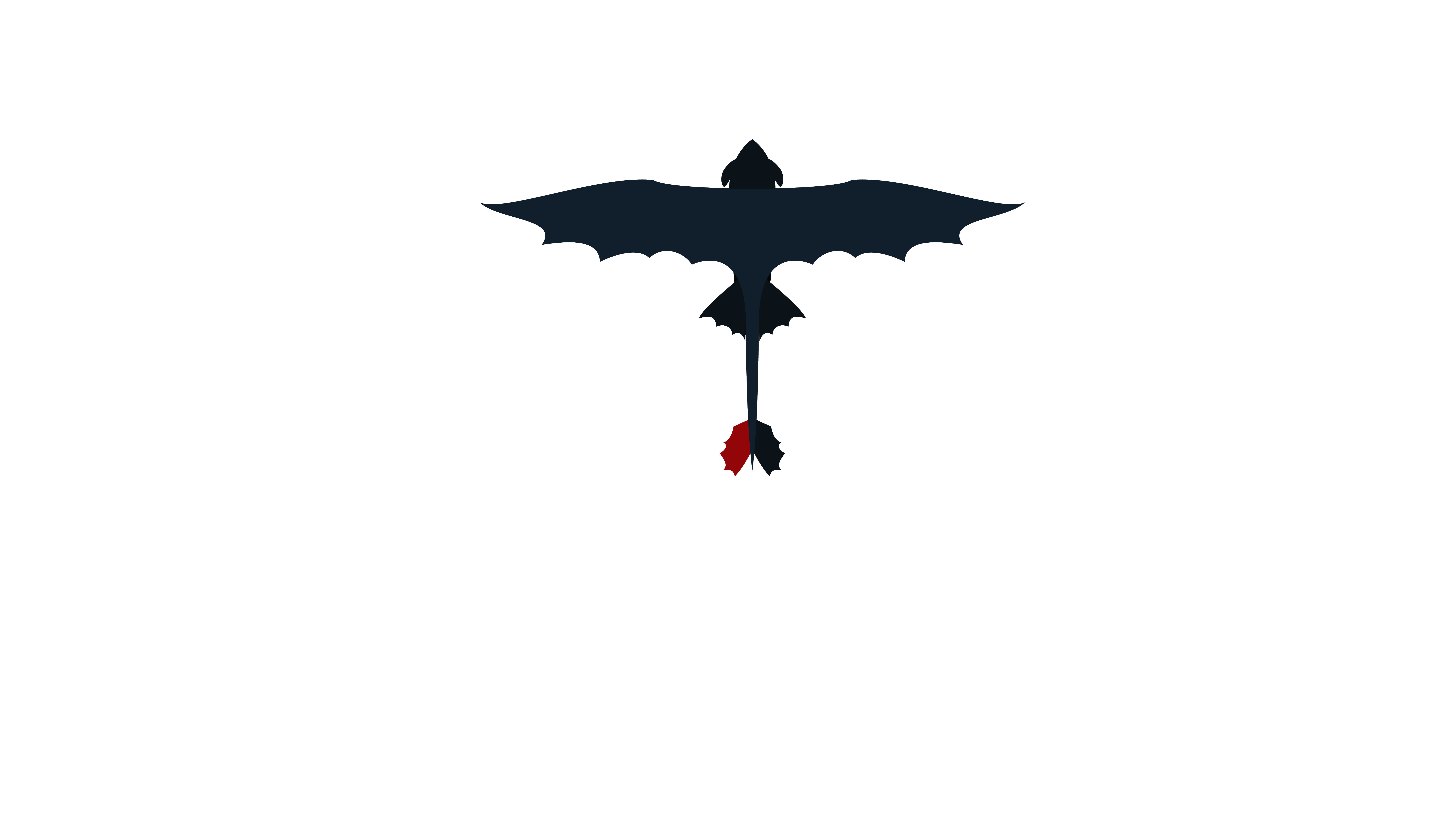 How To Train Your Dragon Toothless Minimalism Simple Background White Background 8000x4500