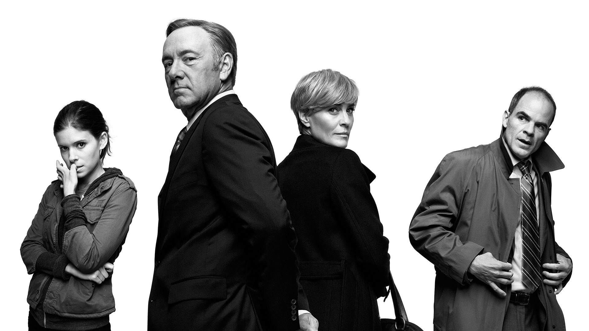 House Of Cards Kevin Spacey Actor Monochrome Robin Wright Claire Underwood Zoe Barnes Doug Stamper N 1920x1080