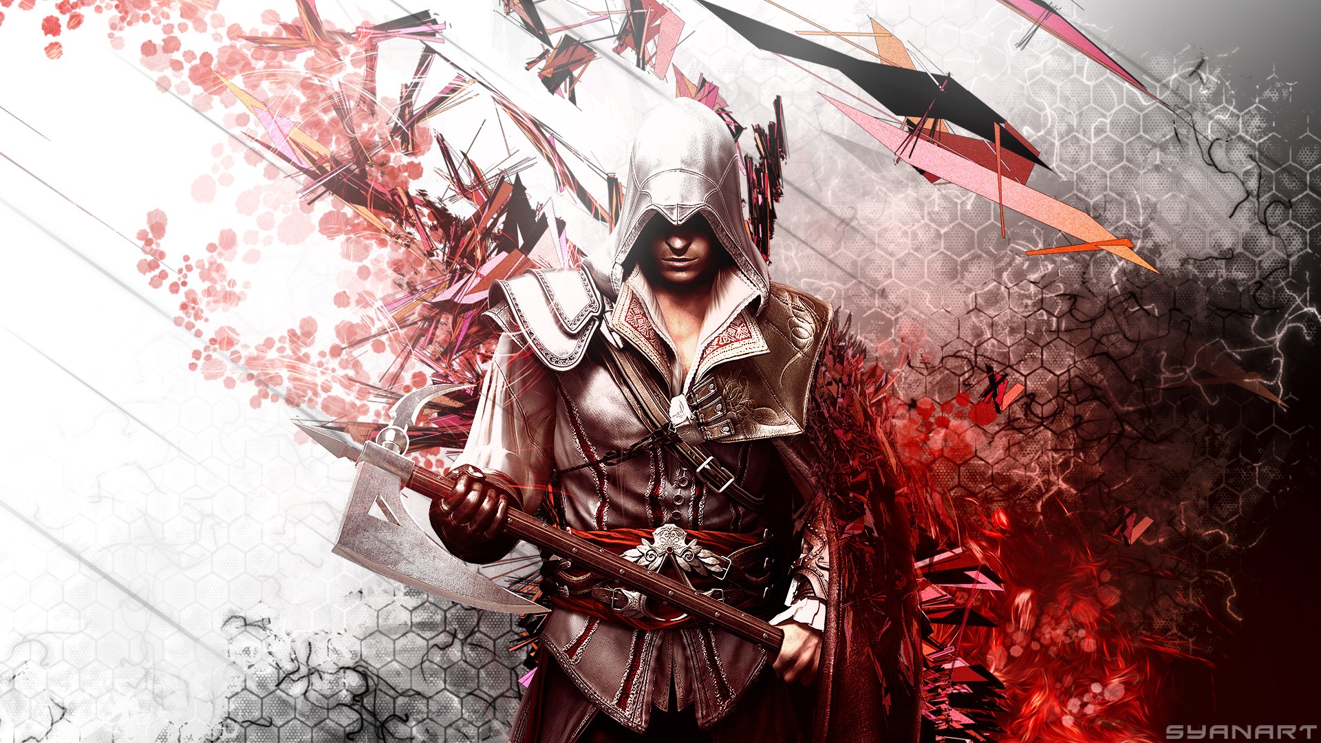 Assassins Creed Digital Art Artwork Video Games Assassins Creed 2 Edit Ezio Auditore Da Firenze 1920x1080