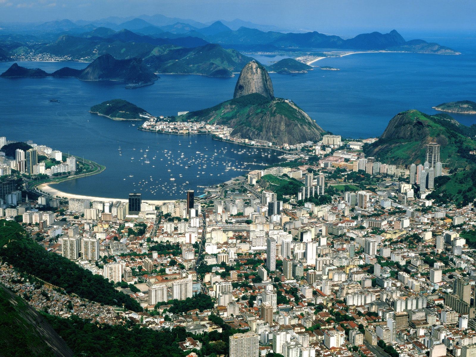Rio De Janeiro City Cityscape Metropolis Brasil Aerial View 1600x1200