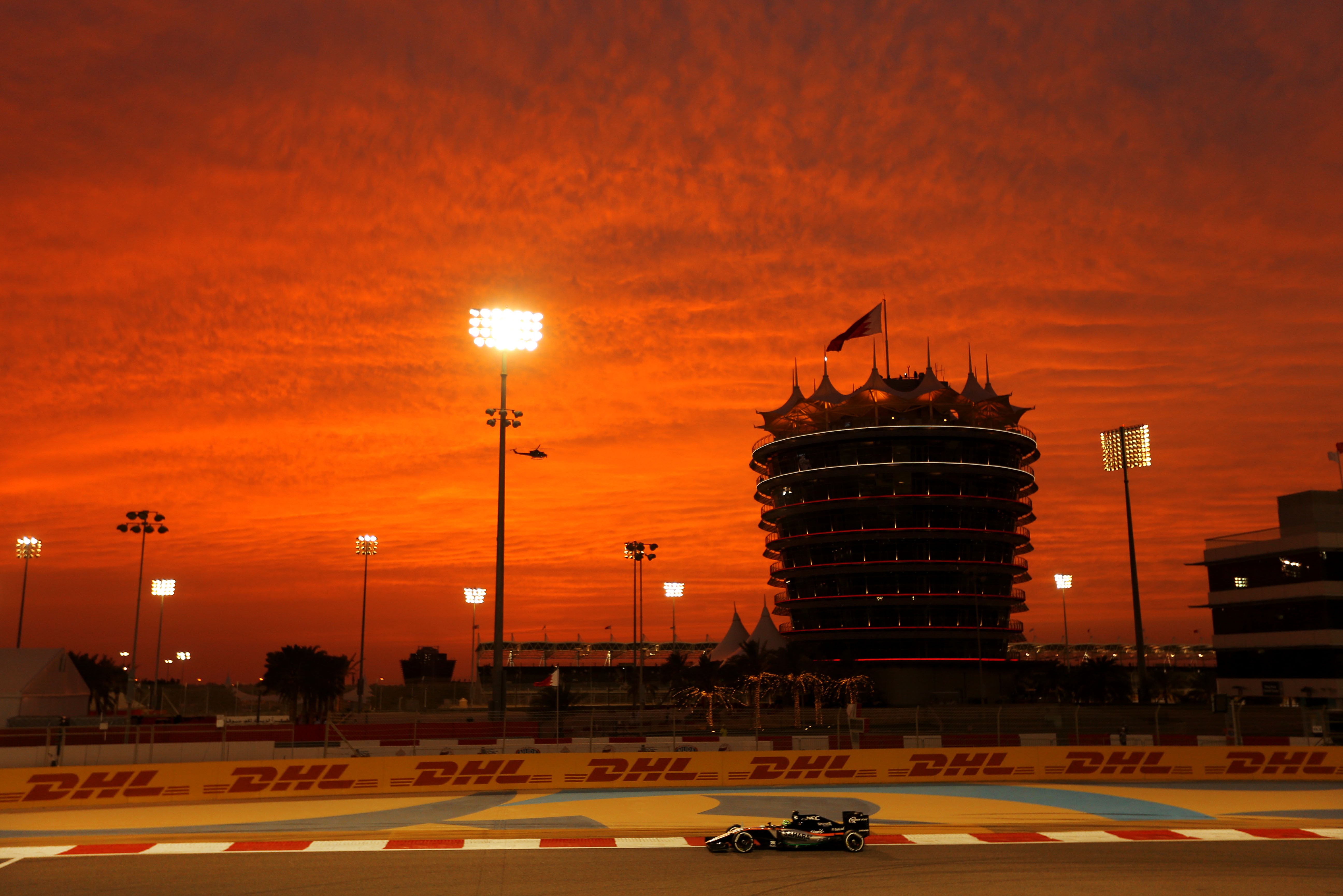 Formula 1 Force India Race Tracks Race Cars Dusk Orange Sky 5185x3461