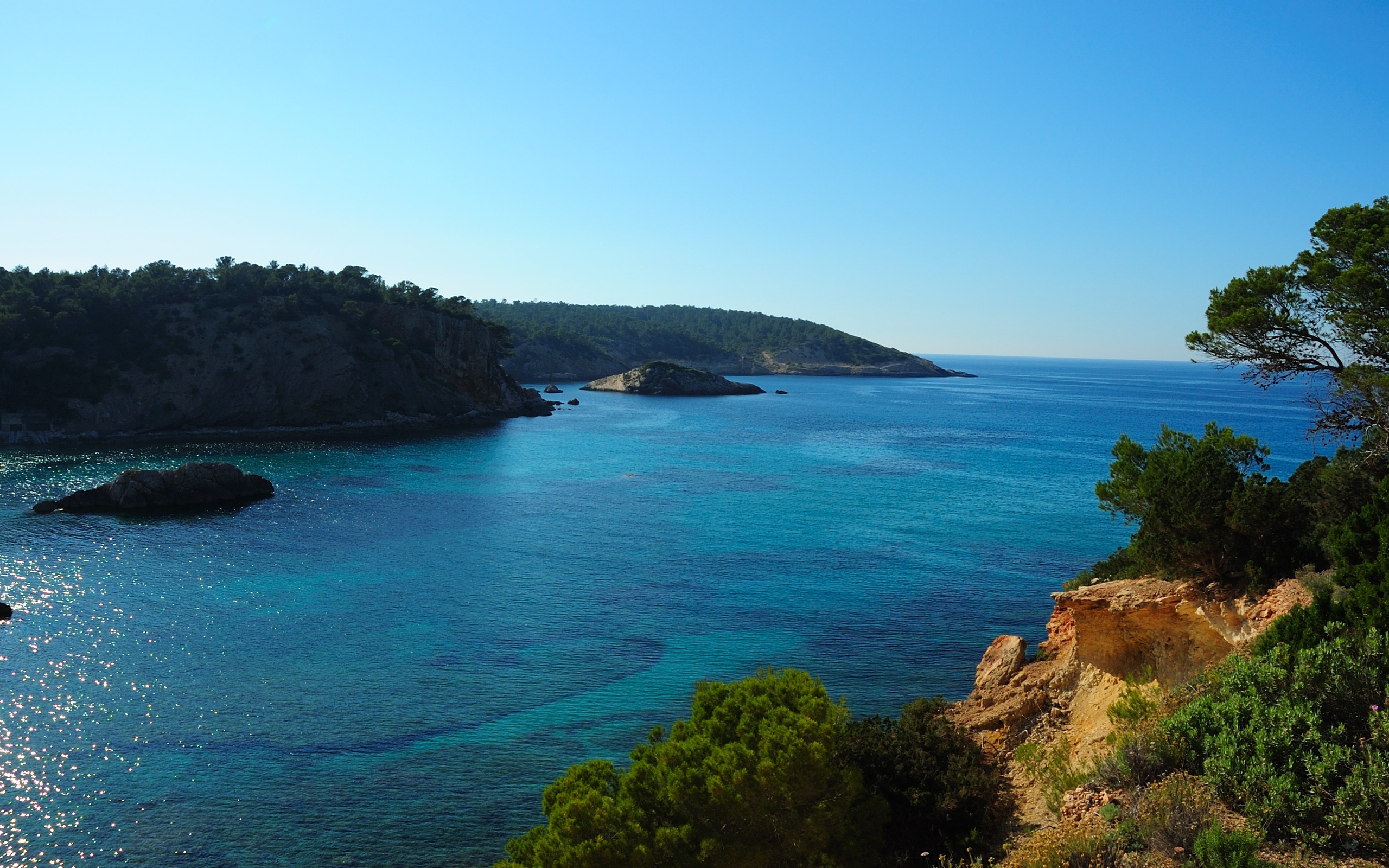 Landscape Nature Ibiza Island Sea Coast Bay 2560x1600