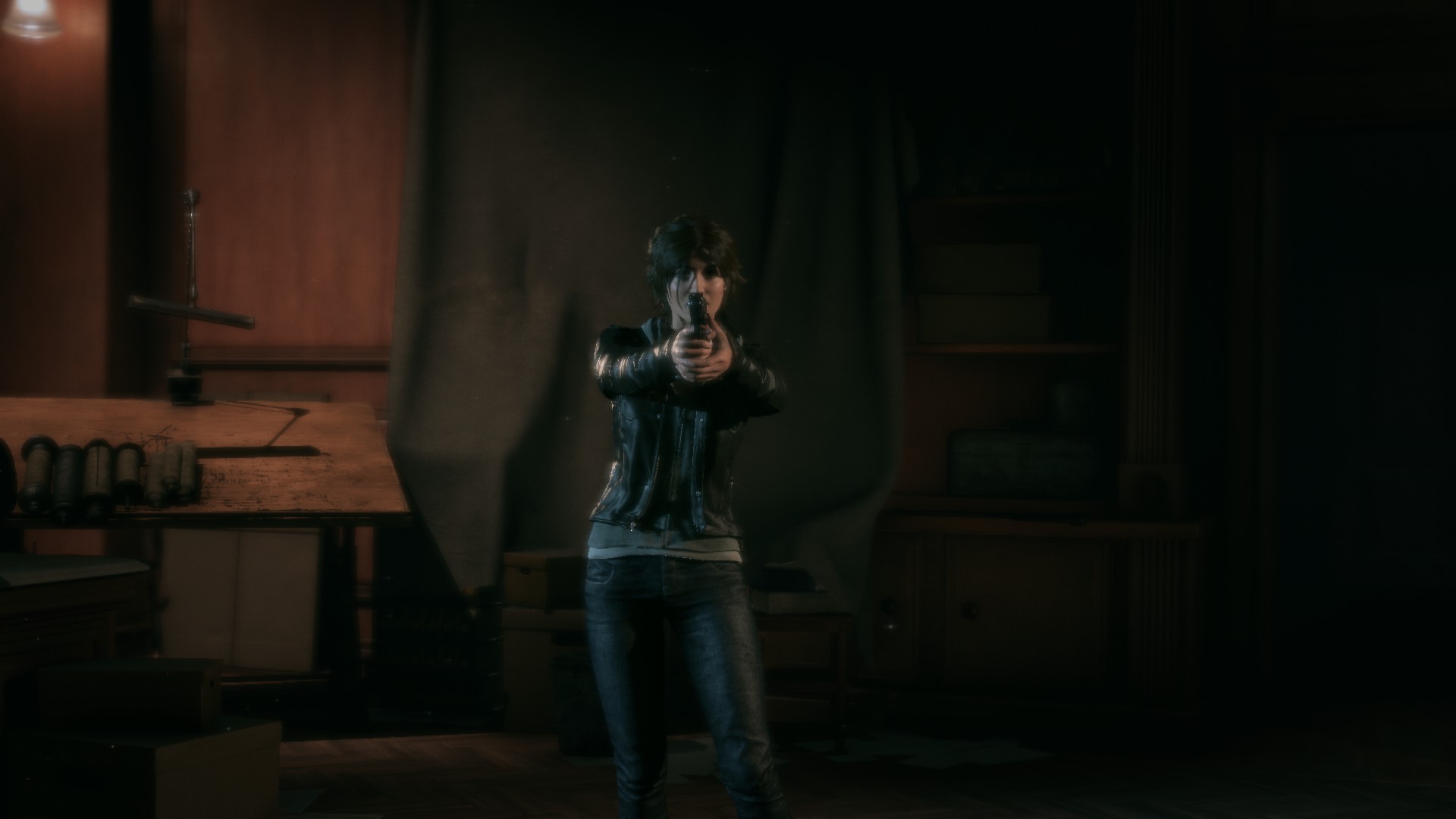 Rise Of The Tomb Raider Lara Croft Aiming Dark Night Looking At Viewer Girls With Guns Dangerous Vid 1920x1080