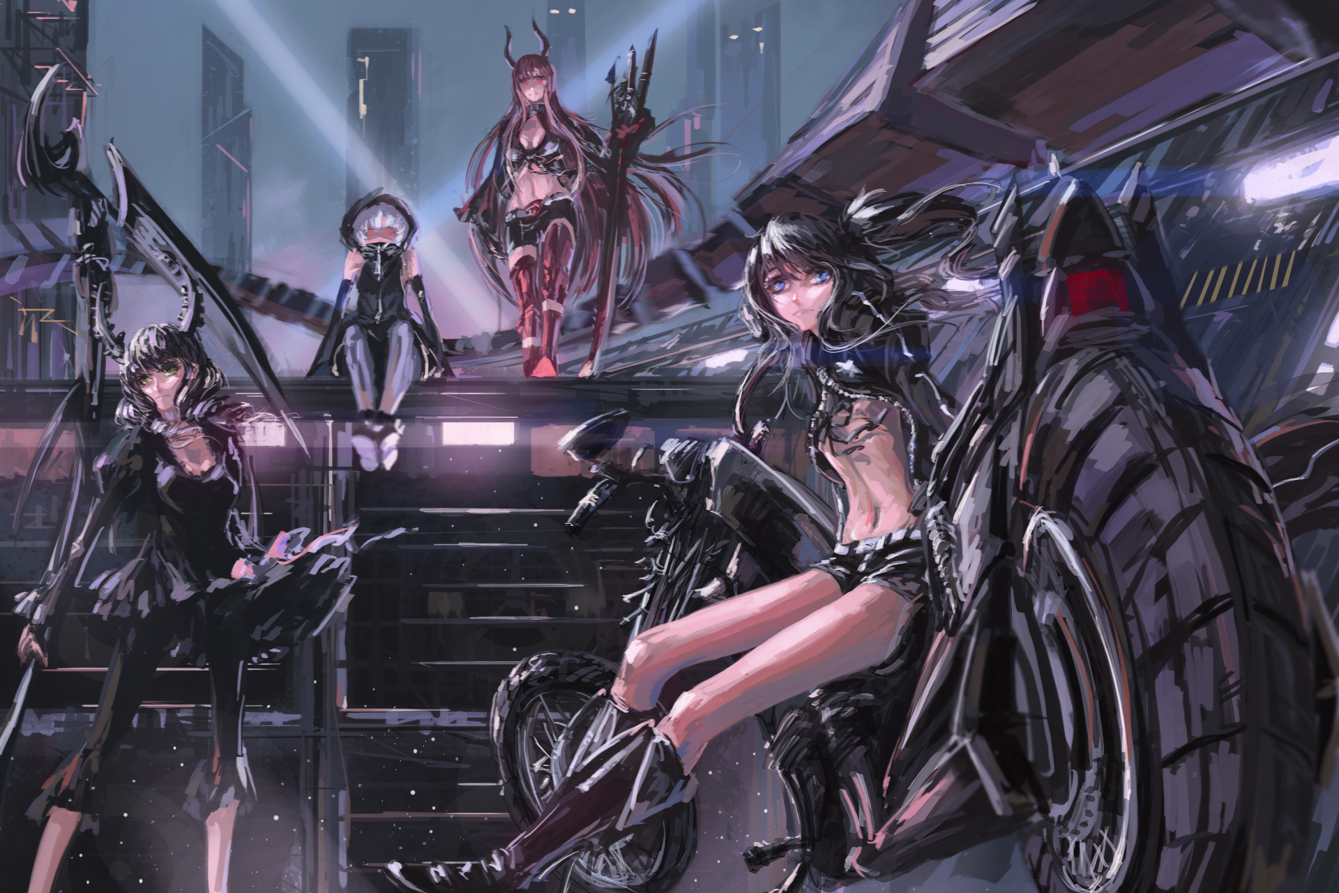 Black Rock Shooter Saya Irino Yuu Koutari Mato Kuroi Yomi Takanashi 1920x1280