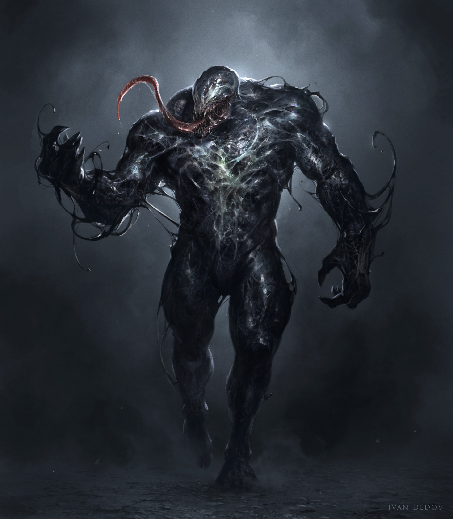 Ivan Dedov Venom Artwork Digital Art Concept Art Creature Spider Man Marvel Comics 2D Symbiote Fan A 1920x2201
