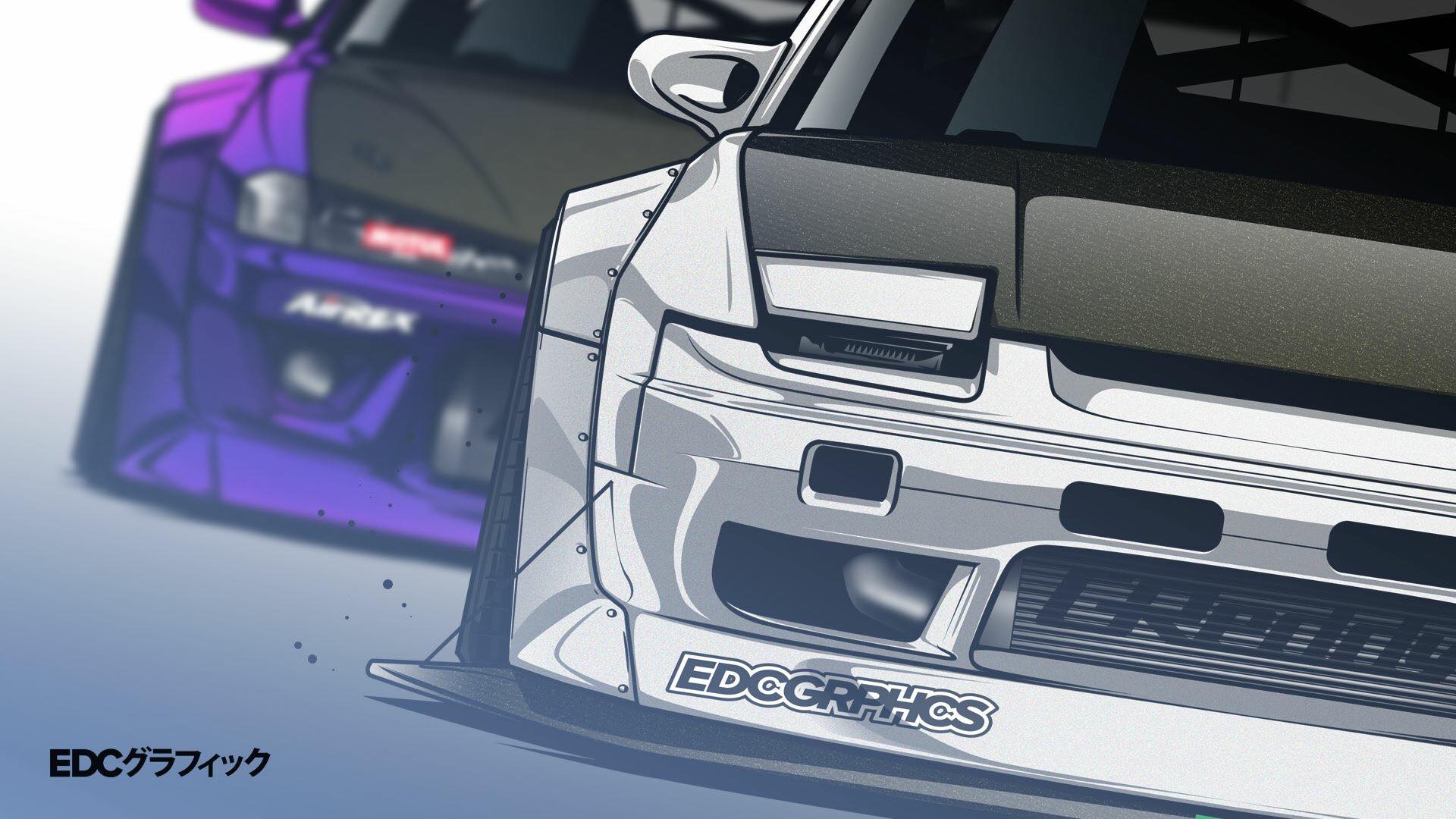 EDC Graphics Nissan Silvia JDM Render Nissan 240SX Japanese Cars Nissan Nis...