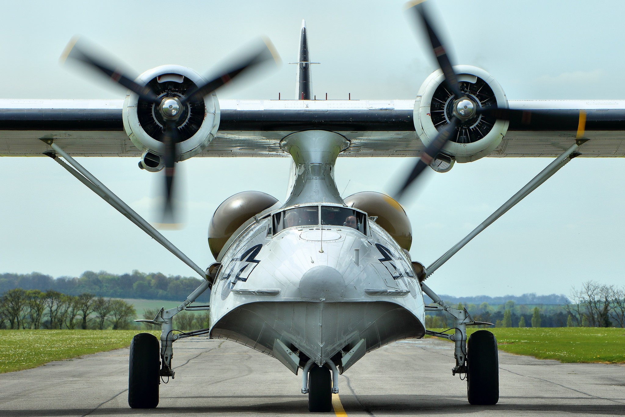 Vehicle Aircraft Airplane Star Engine Consolidated PBY Catalina Airfield 2048x1365
