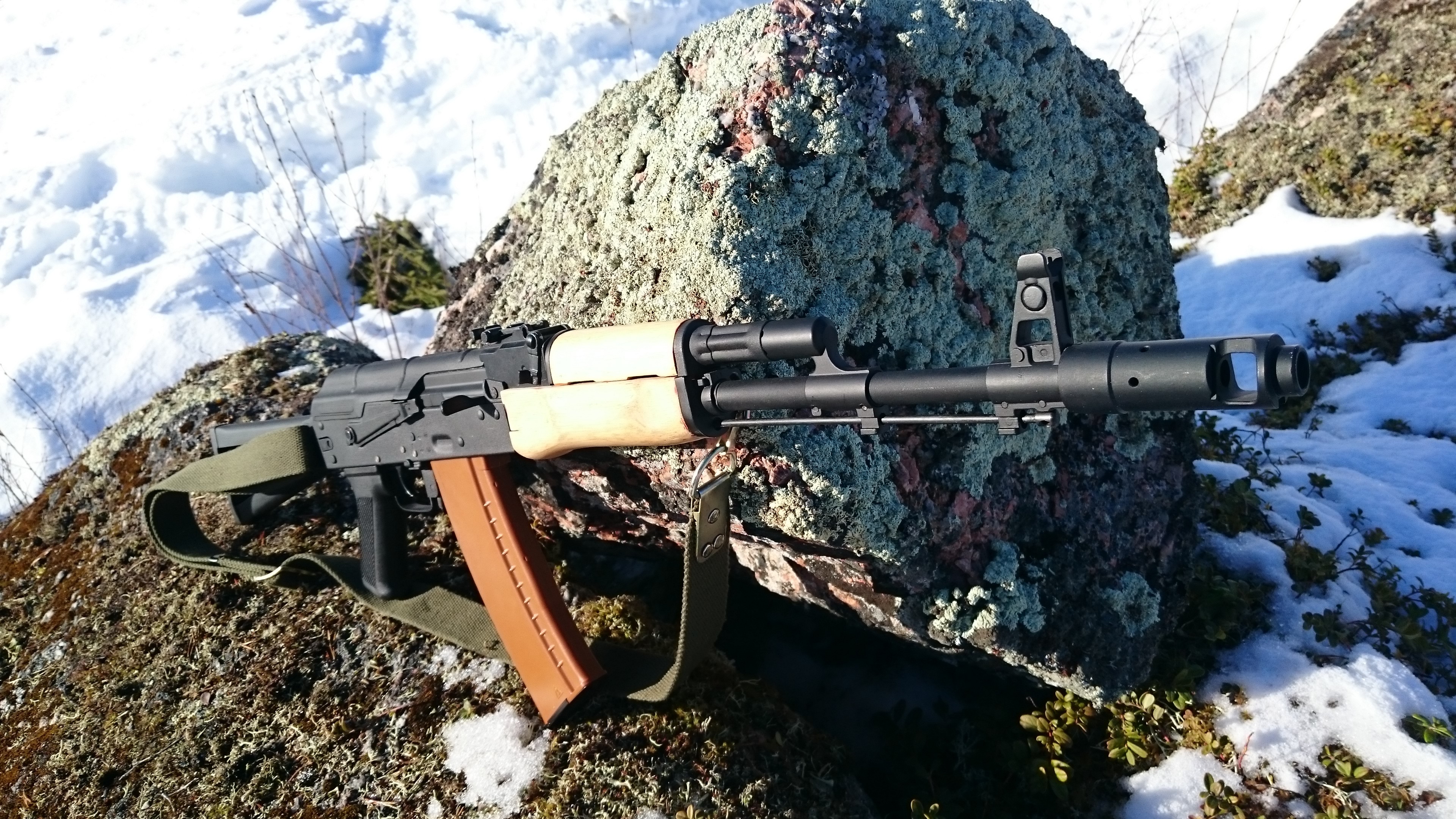 Weapon Airsoft Rifles Russia Ak74 Kalashnikov Snow 3840x2160