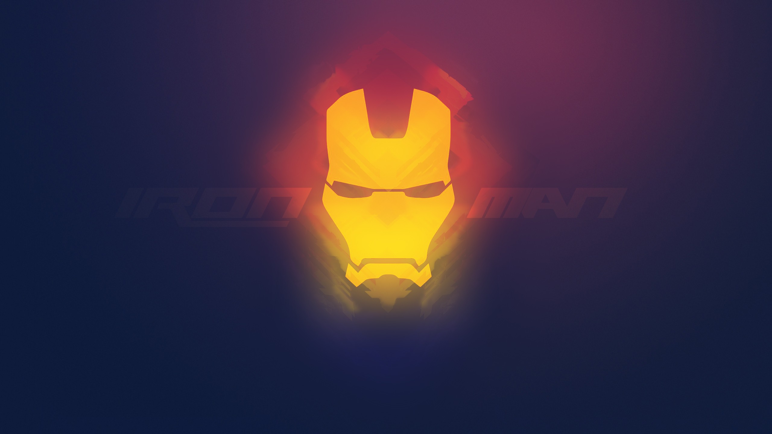 Iron Man Neon Glow Minimalism 2560x1440