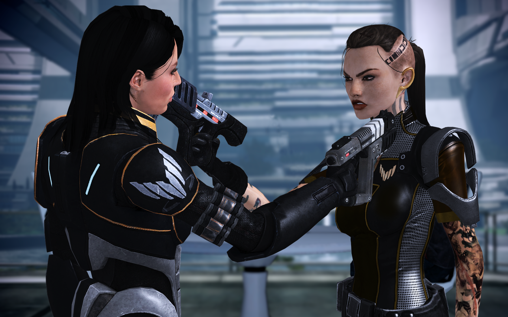 Ashley Williams Jack Citadel Mass Effect Citadel Video Games 1680x1050