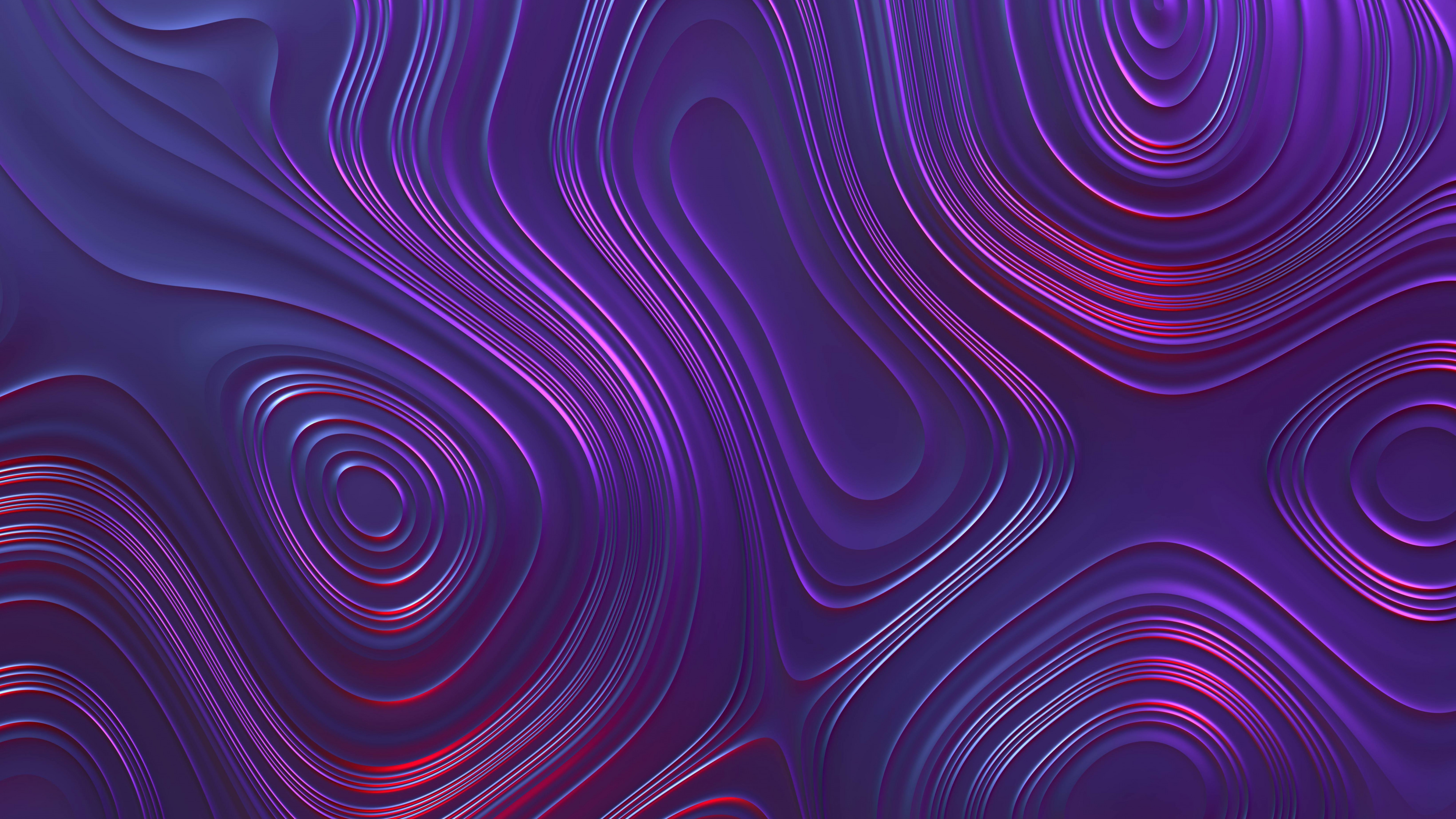 Abstract Wavy Lines Swirl Swirls Render Shapes Digital Art Purple 3840x2160