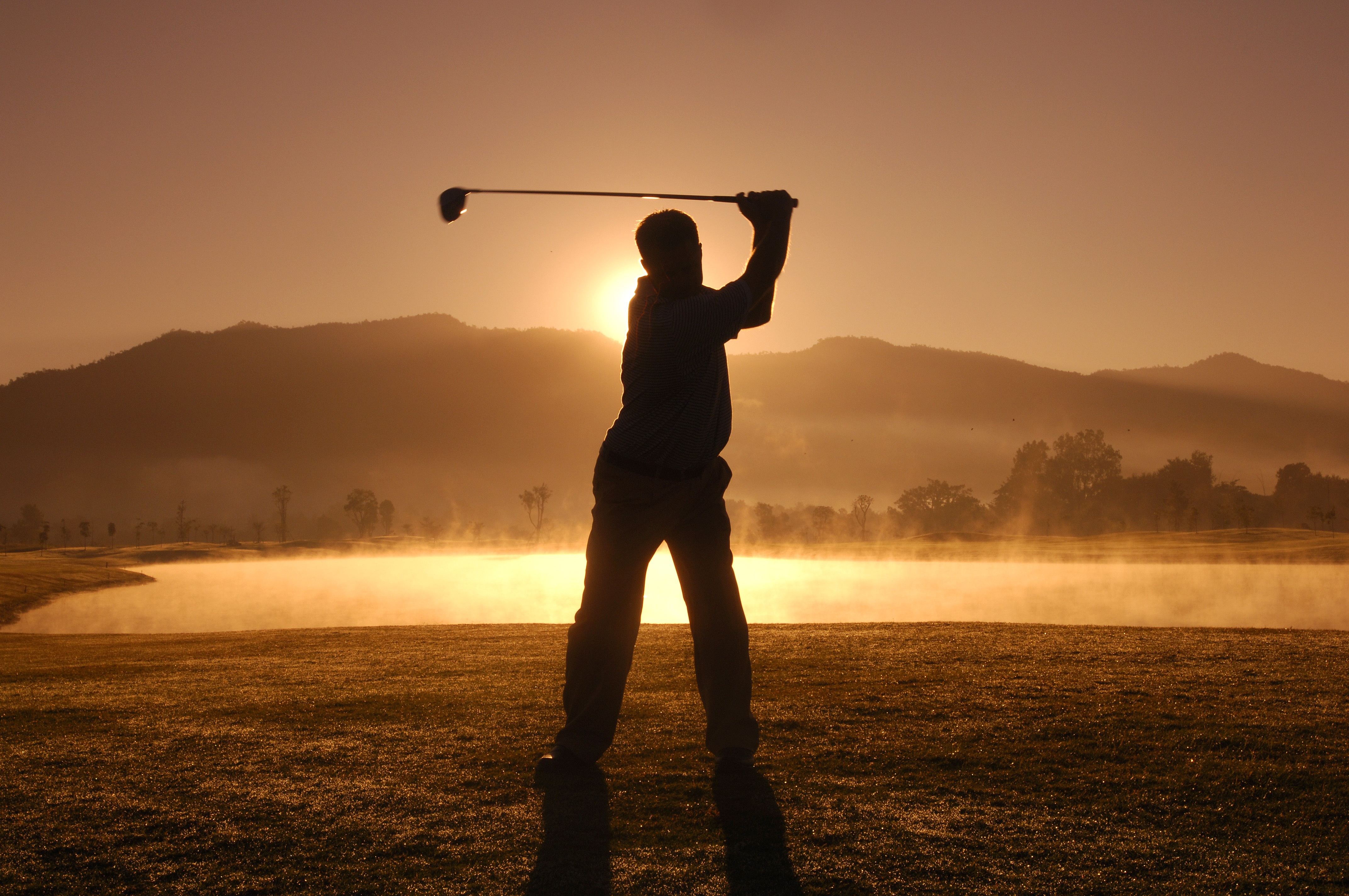 Golf Sunset Sport Golf Club Silhouette Man Golfer 4288x2848