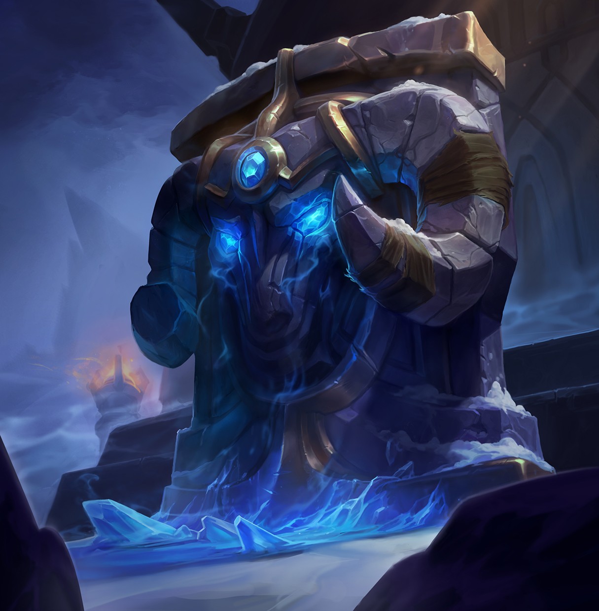 Braum Shield Fantasy Art Glowing Eyes Blue Eyes 1215x1239