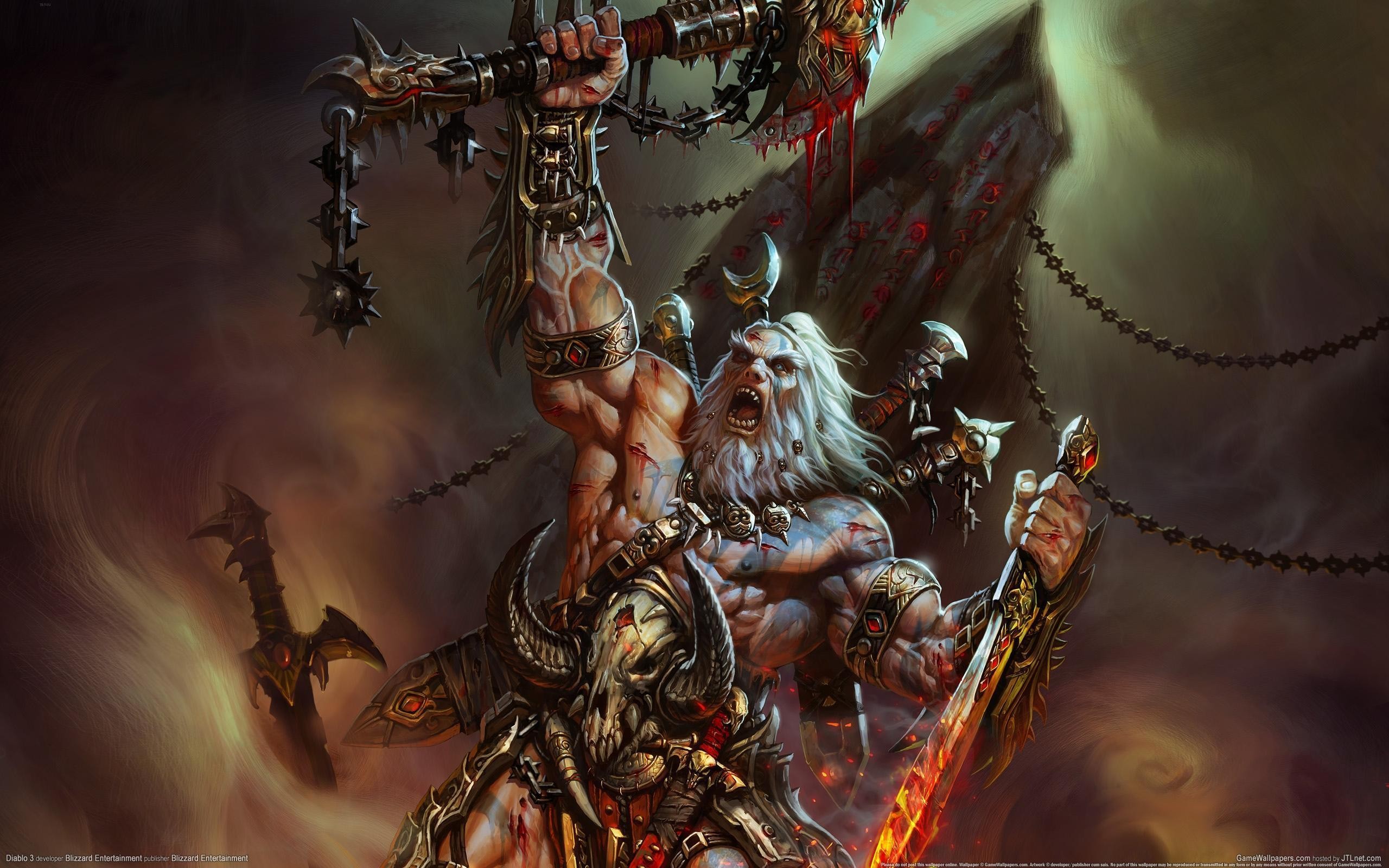 Diablo Diablo Iii Video Games Fantasy Art Digital Art Barbarian 2560x1600