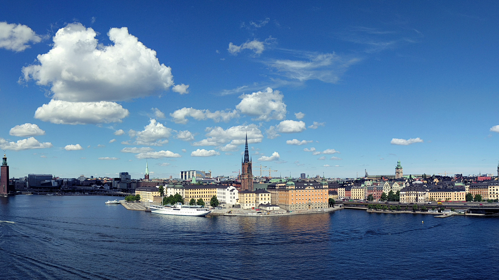 Stockholm Cityscape Sea Water Sweden Capital Europe Blue 1920x1080