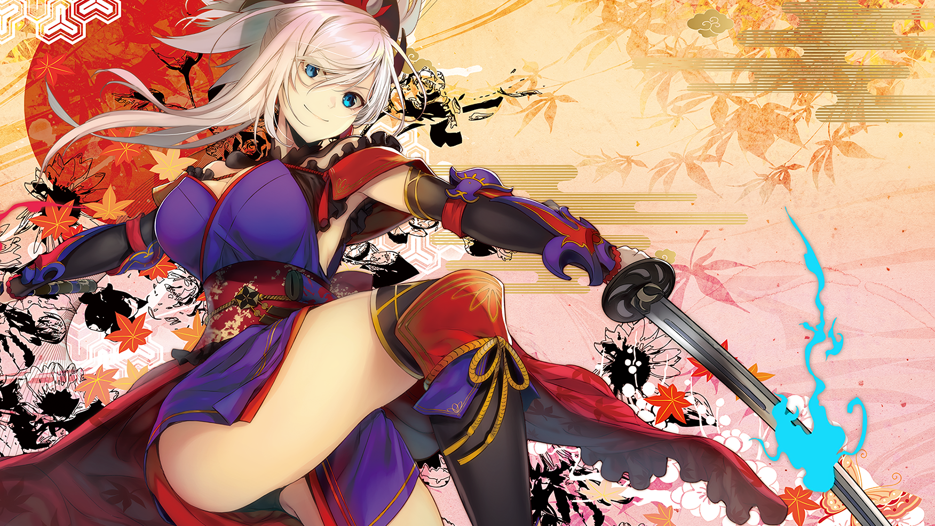 Sword Blonde Fate Grand Order White Hair Miyamoto Musashi Fate Grand Order 1920x1080