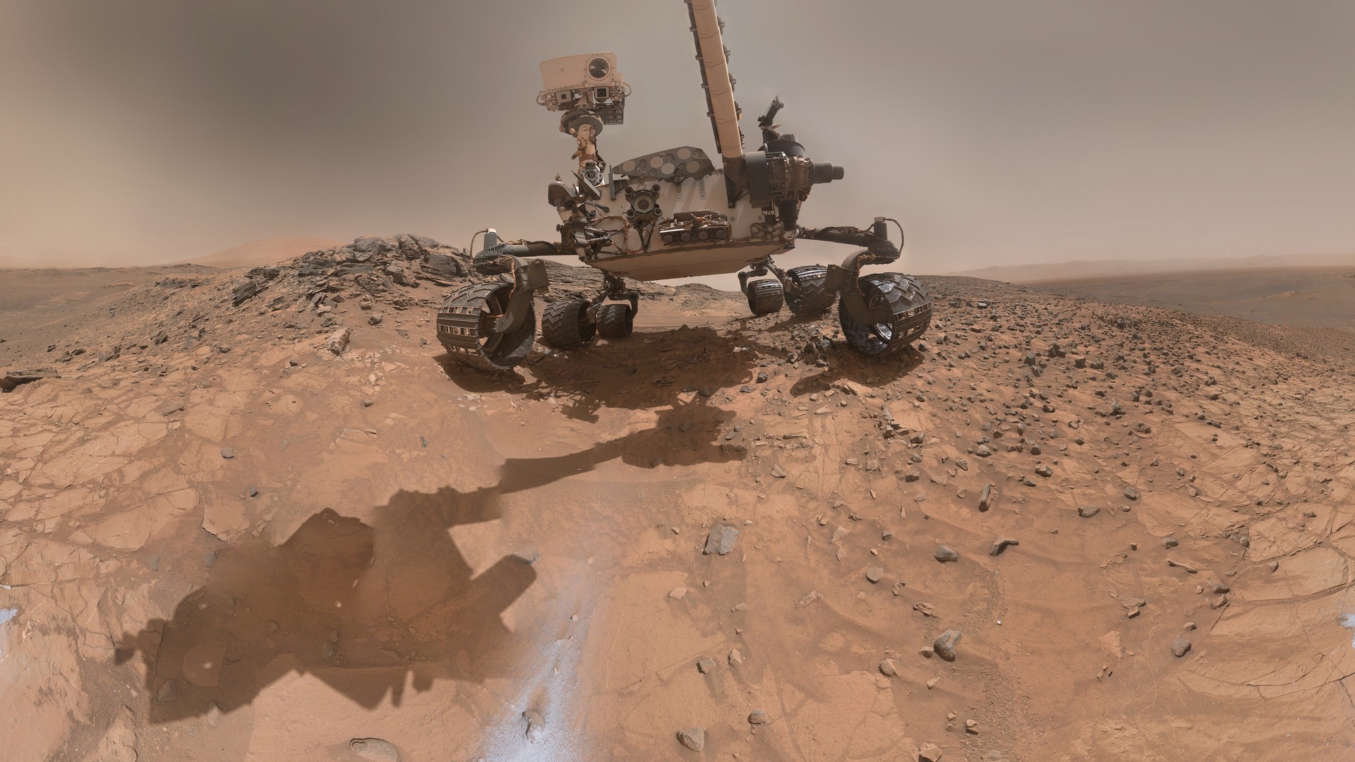 Curiosity Mars Rover Self Portraits Selfies Space Vehicle Marsscape 1920x1080