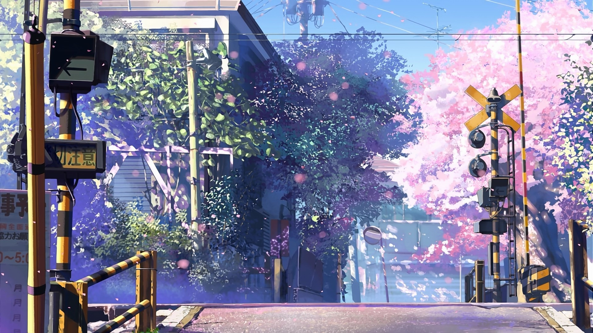 5 Centimeters Per Second Landscape Anime Traffic Mirror 1920x1080