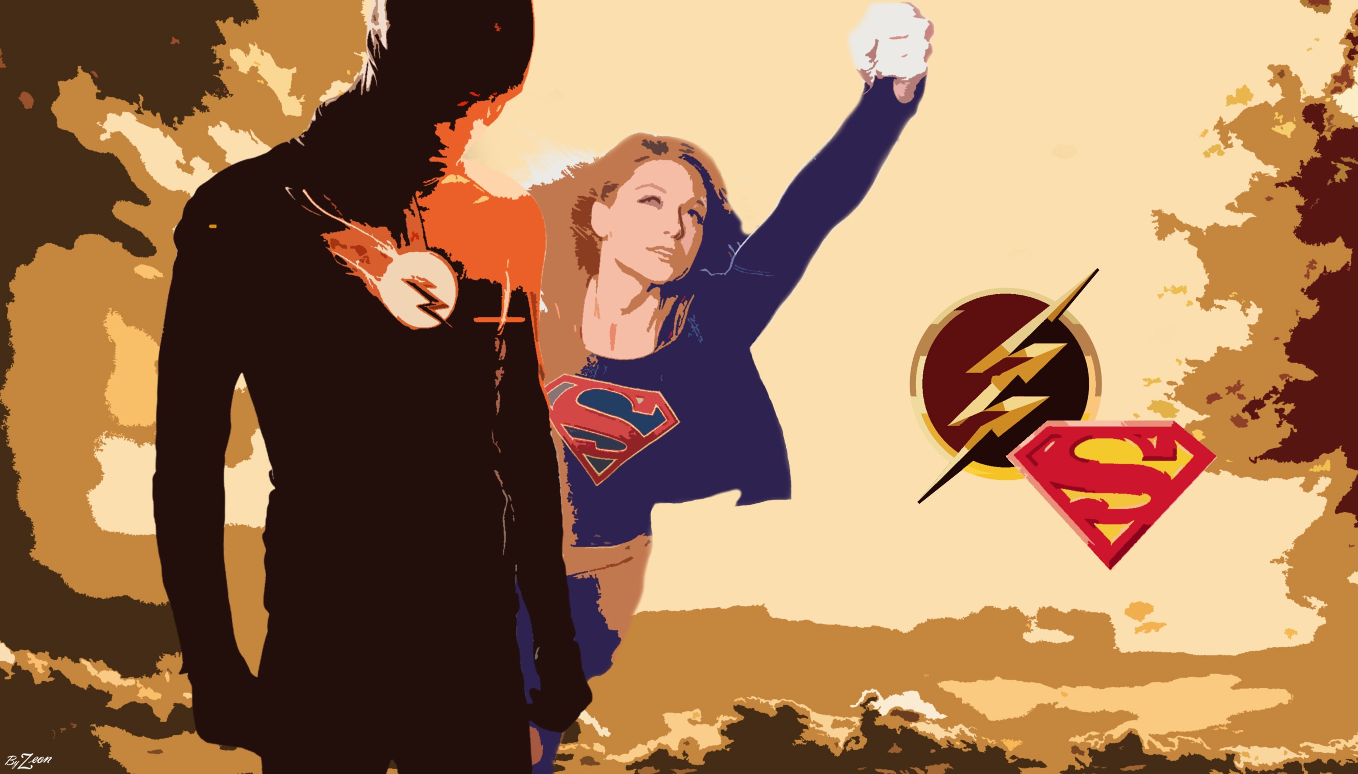 Supergirl The Flash DC Comics Flash 2653x1513