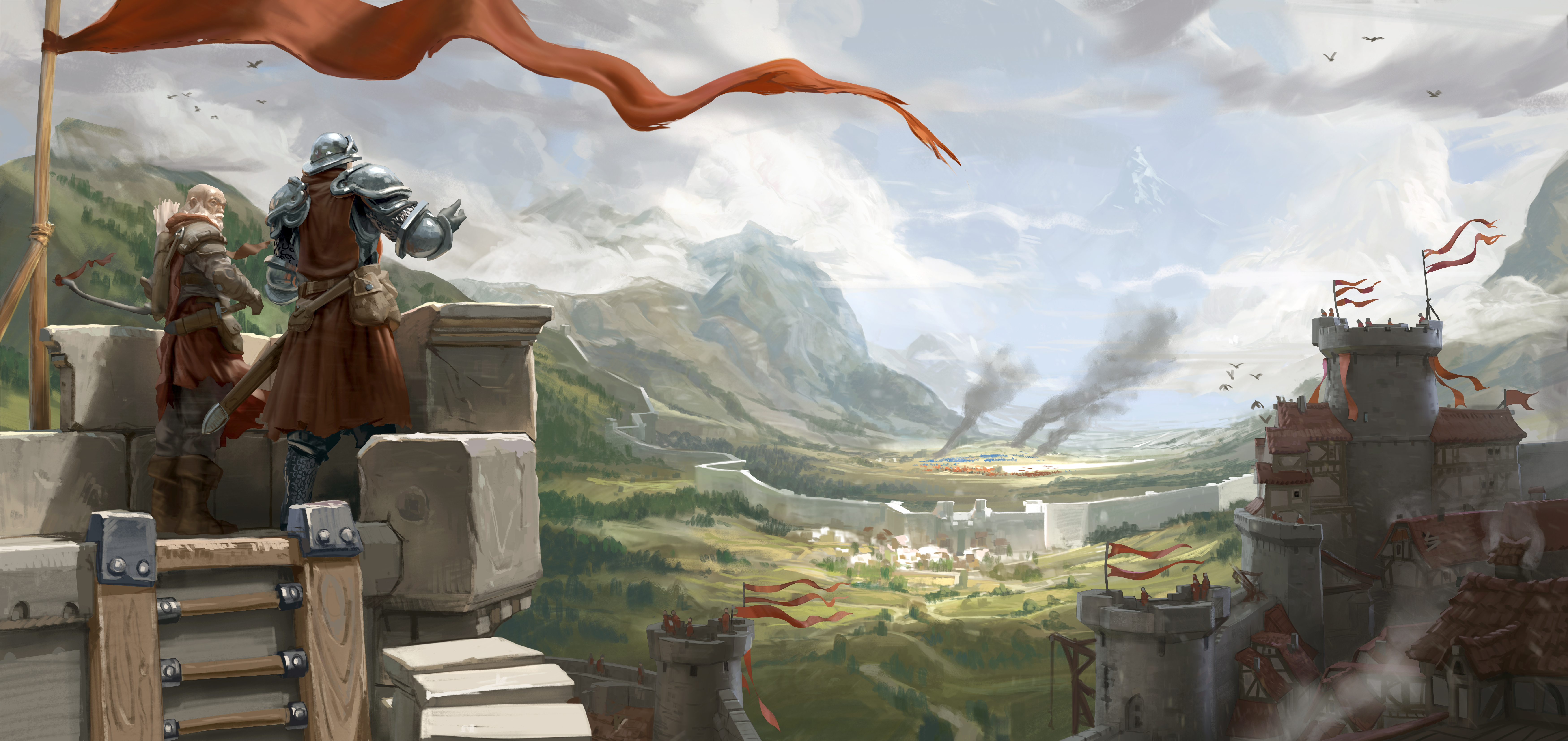 Albion Online Knight Warrior Castle Landscape 7000x3307