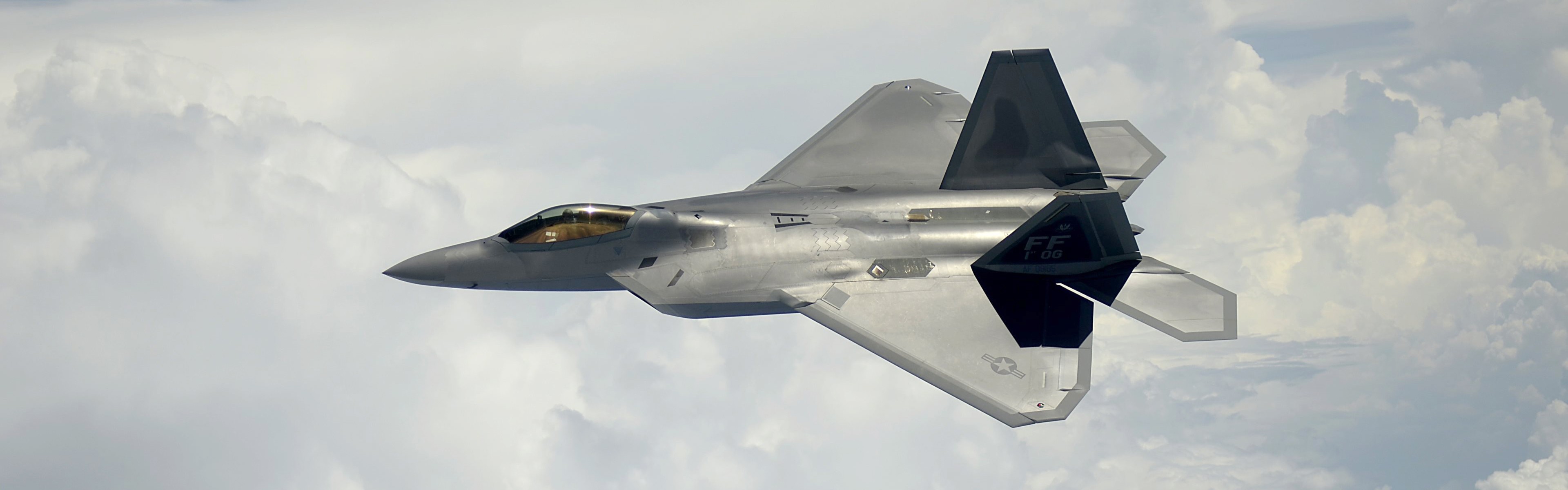 F 22 Raptor Military Aircraft Aircraft Jet Fighter US Air Force Dual Monitors Multiple Display Steal 3840x1200