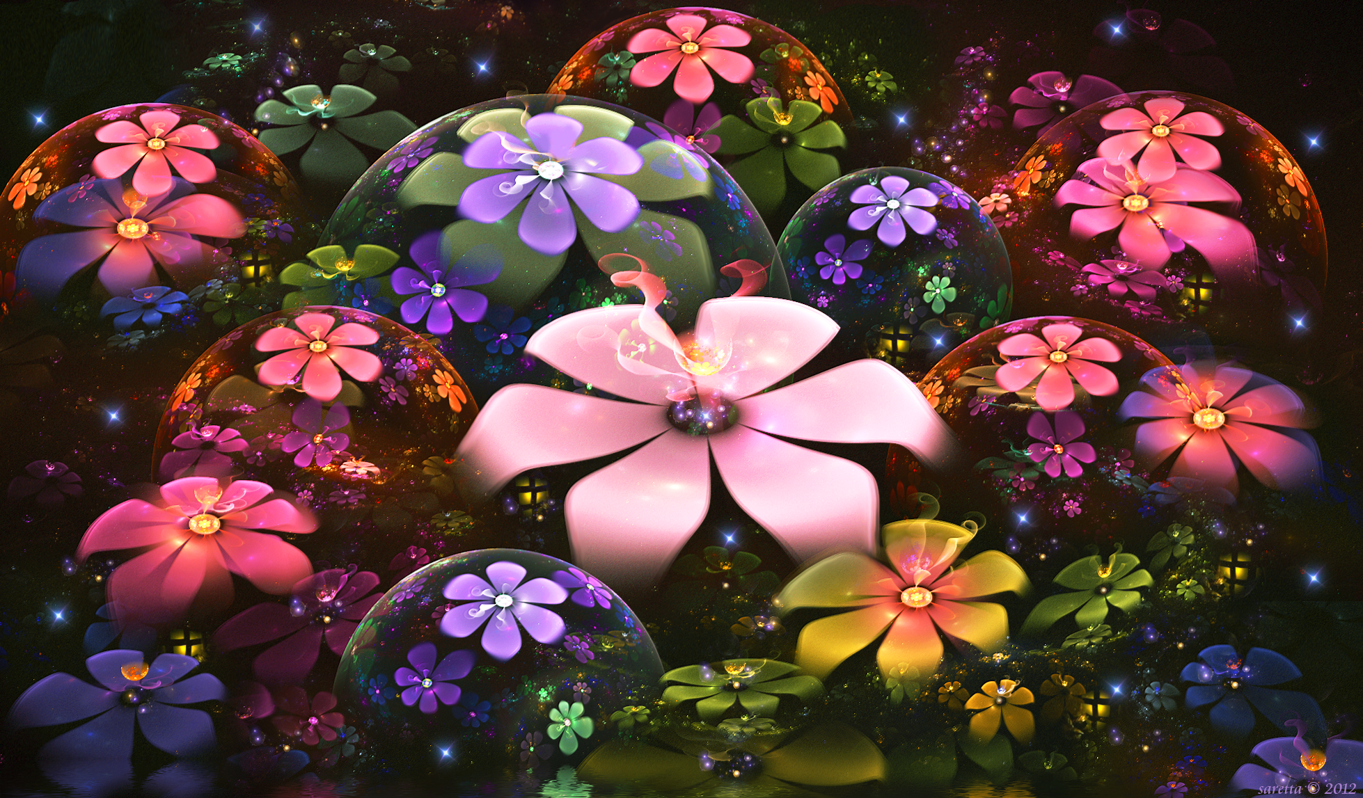 Abstract Fractal Flowers Fractal Flowers 1958x1147