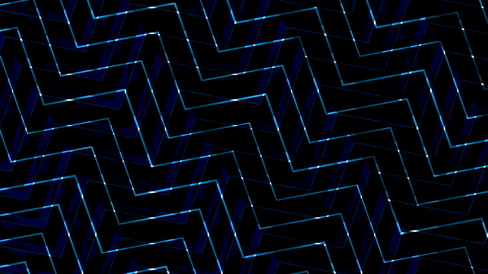 Abstract Zig Zag Digital Art Lines Blue Cyan Pattern 1920x1080