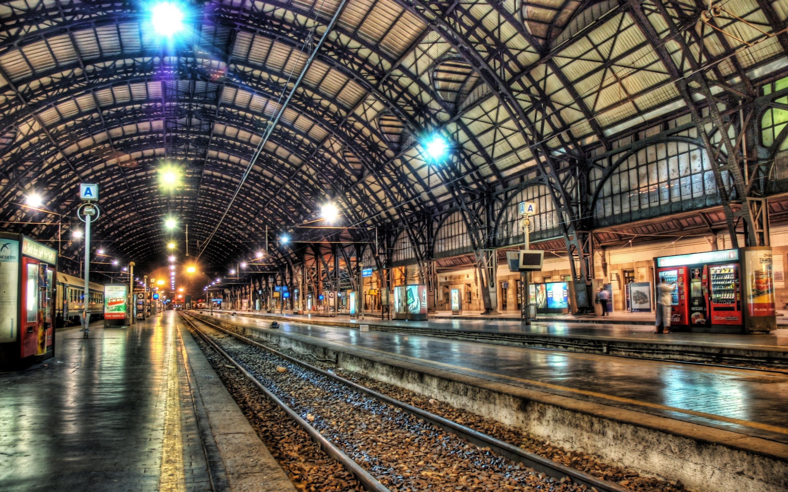 HDR Railroad Train Station Tunnel Building Subway 2560x1600