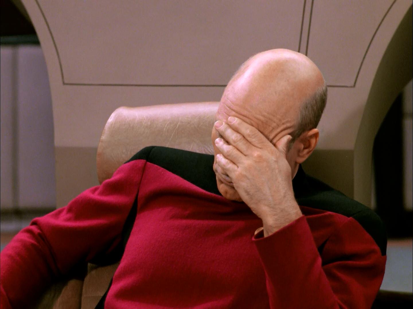 Star Trek Jean Luc Picard Face Palm Star Trek The Next Generation Memes 1440x1080