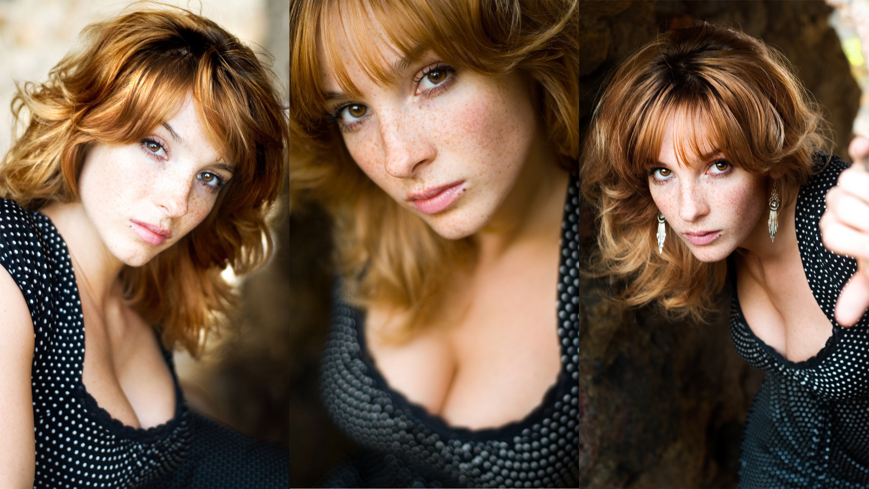 Women Collage Vica Kerekes Actress Redhead 3000x1688