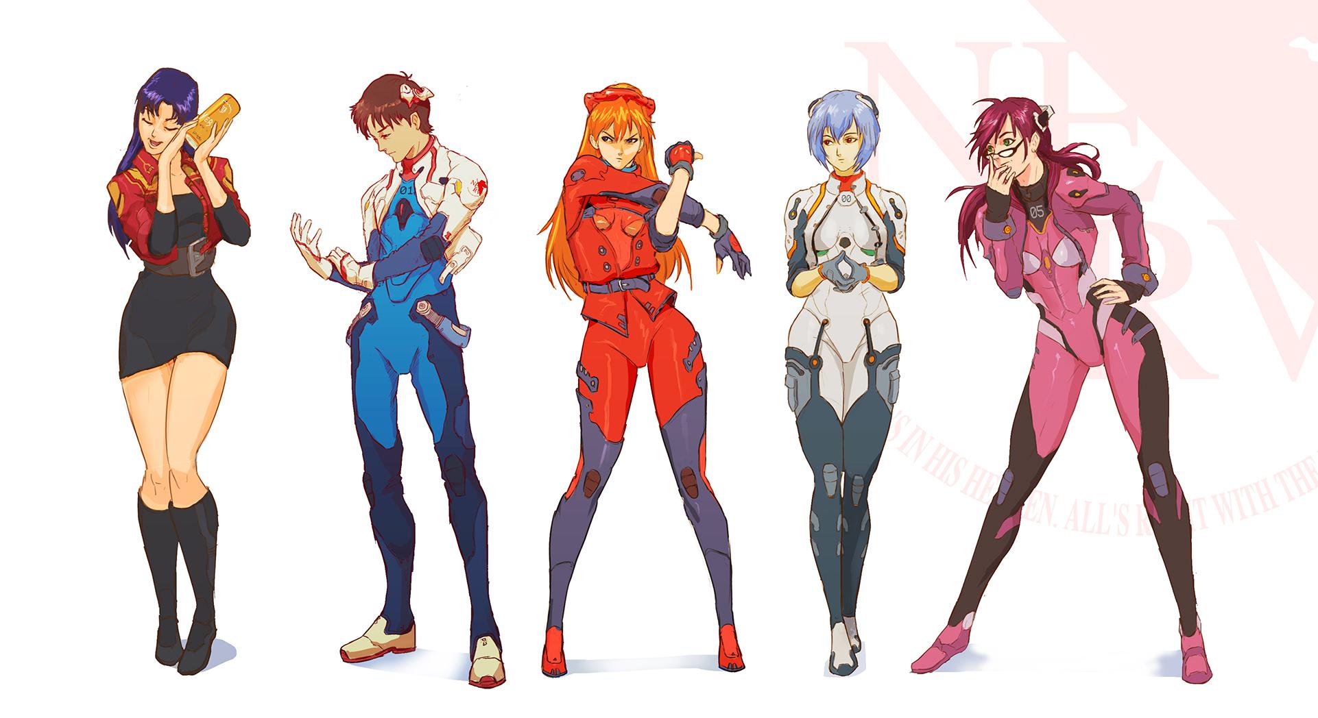 Neon Genesis Evangelion Ikari Shinji Asuka Langley Shikinami Ayanami Rei Katsuragi Misato Makinami M 1922x1048