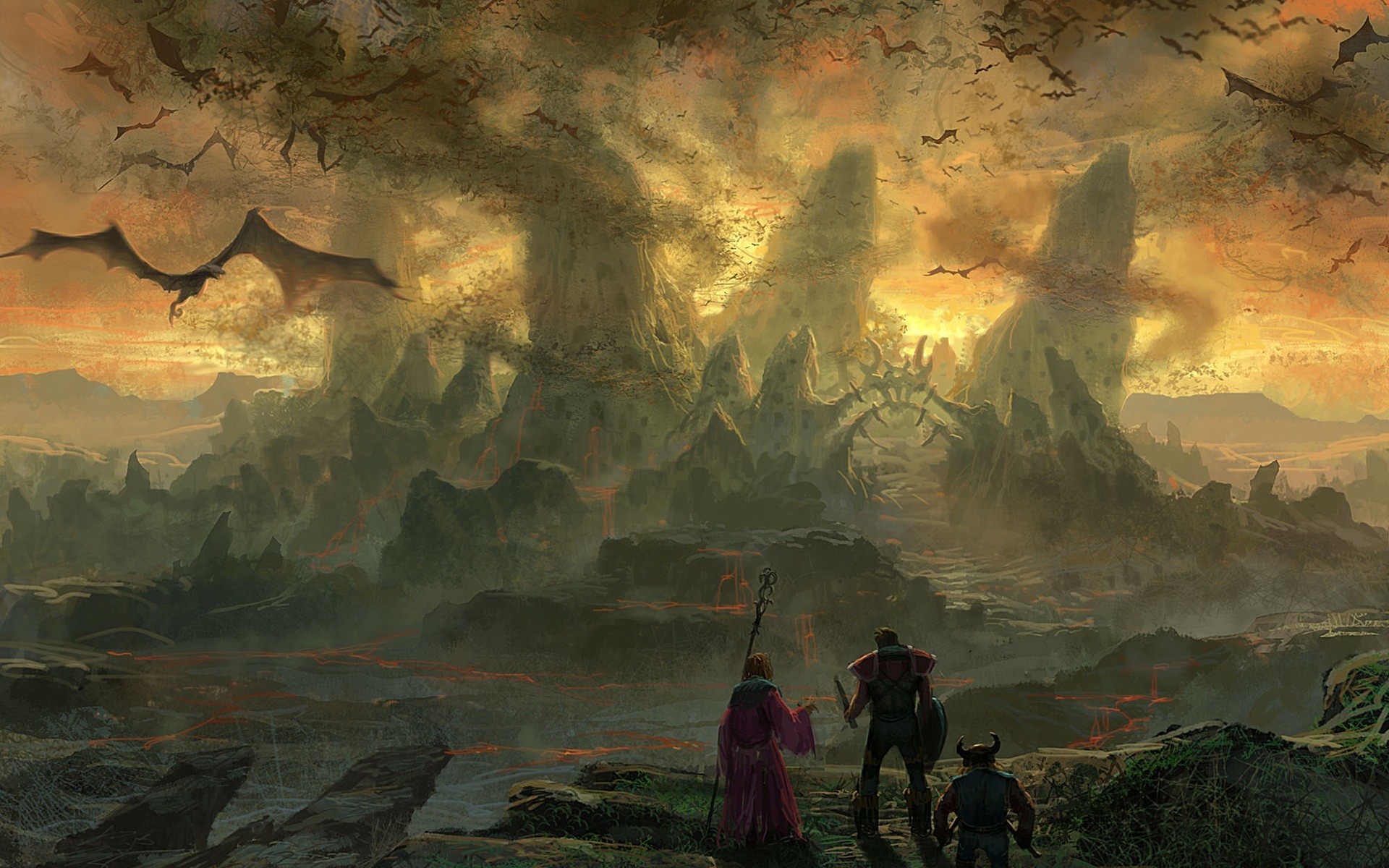 Fantasy Art Landscape Dragon Sky Artwork 1920x1200