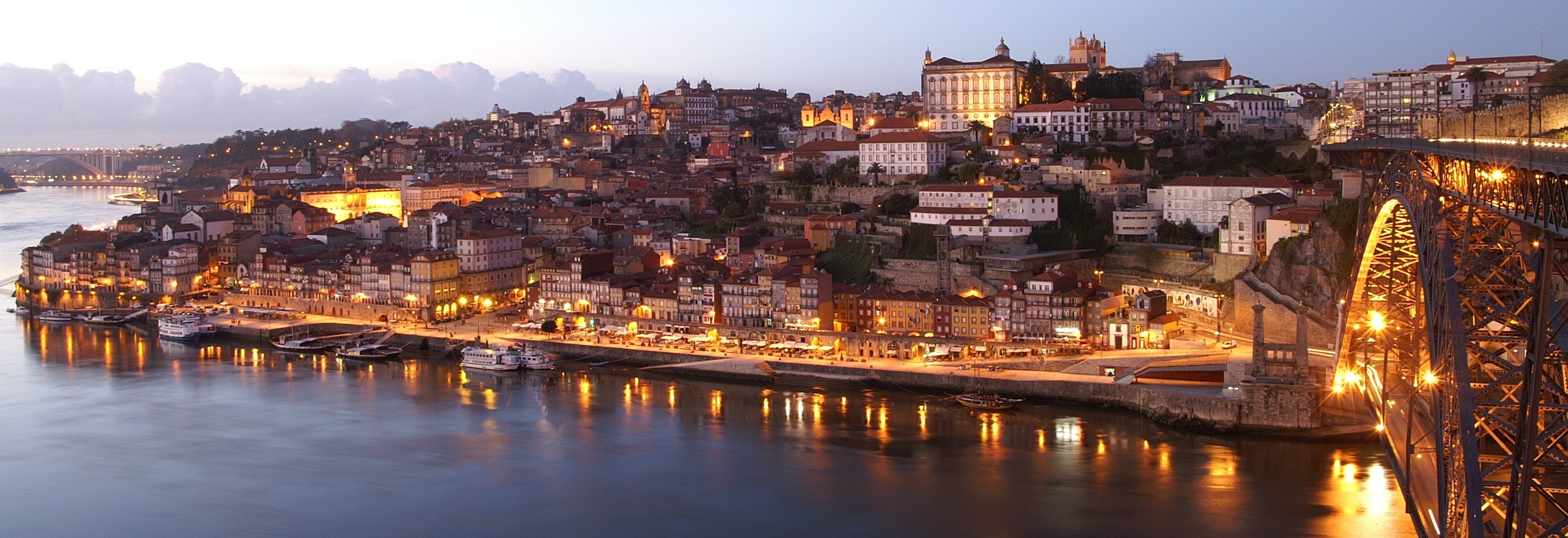 Porto Night Lights Landscape 2977x1021