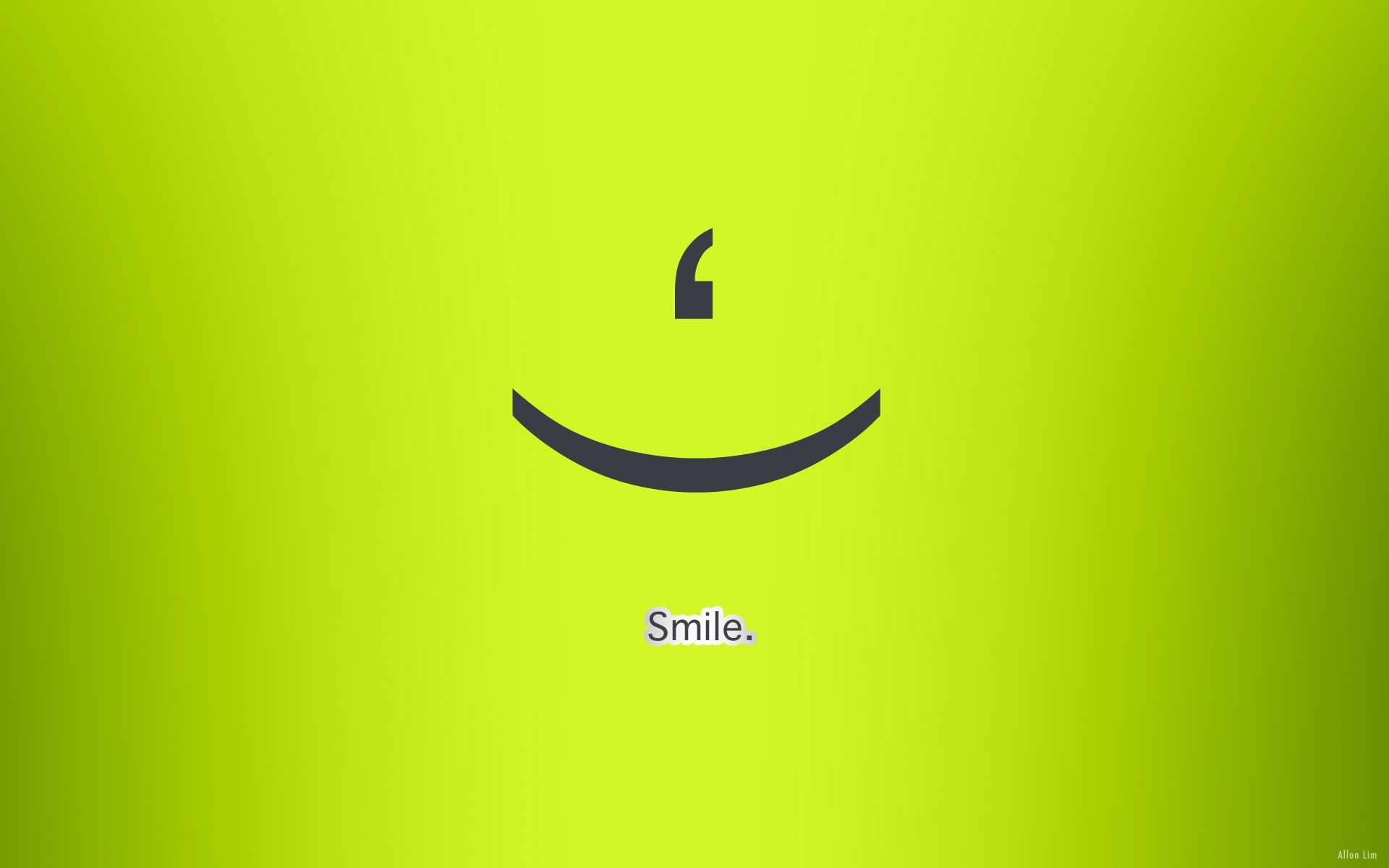 Smiley Cyclops Minimalism Green Background Simple Background 1920x1200