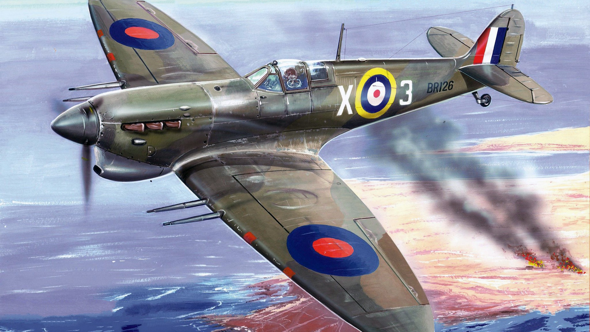 Spitfire Aircraft Vehicle Artwork Military Aircraft 1920x1080