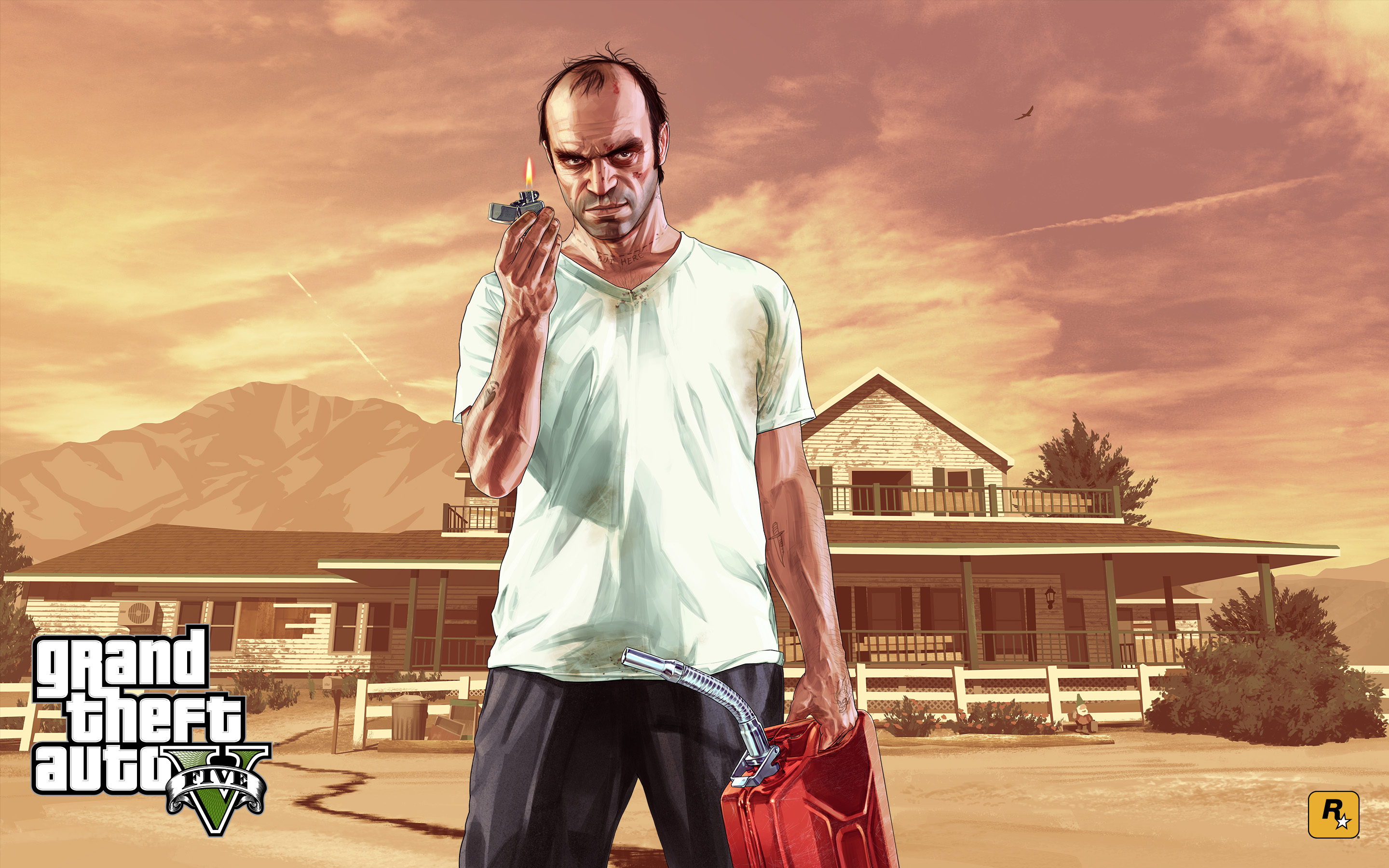 Rockstar Games Video Games Video Game Art Grand Theft Auto Grand Theft Auto V Trevor Philips 2880x1800