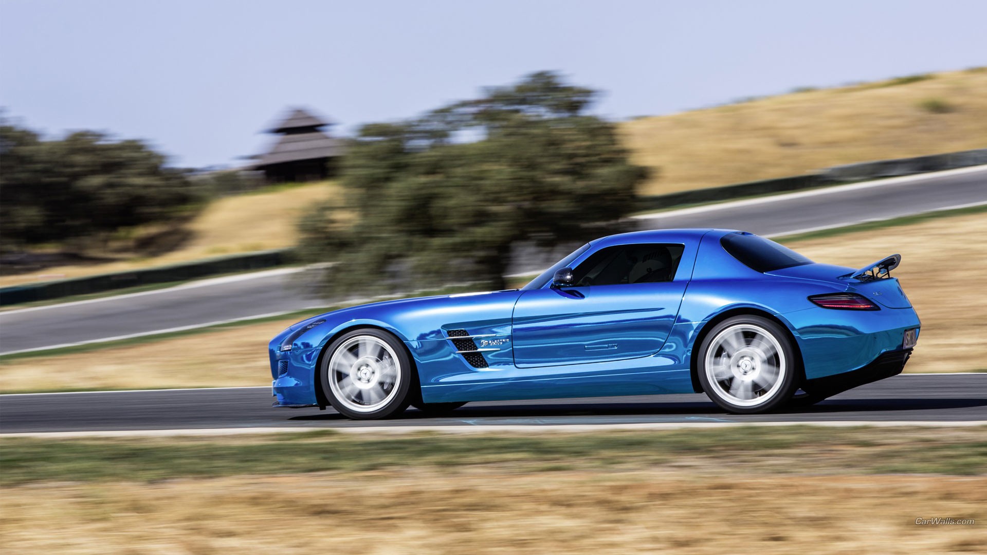 Mercedes SLS Car Mercedes Benz Vehicle Blue Cars 1920x1080