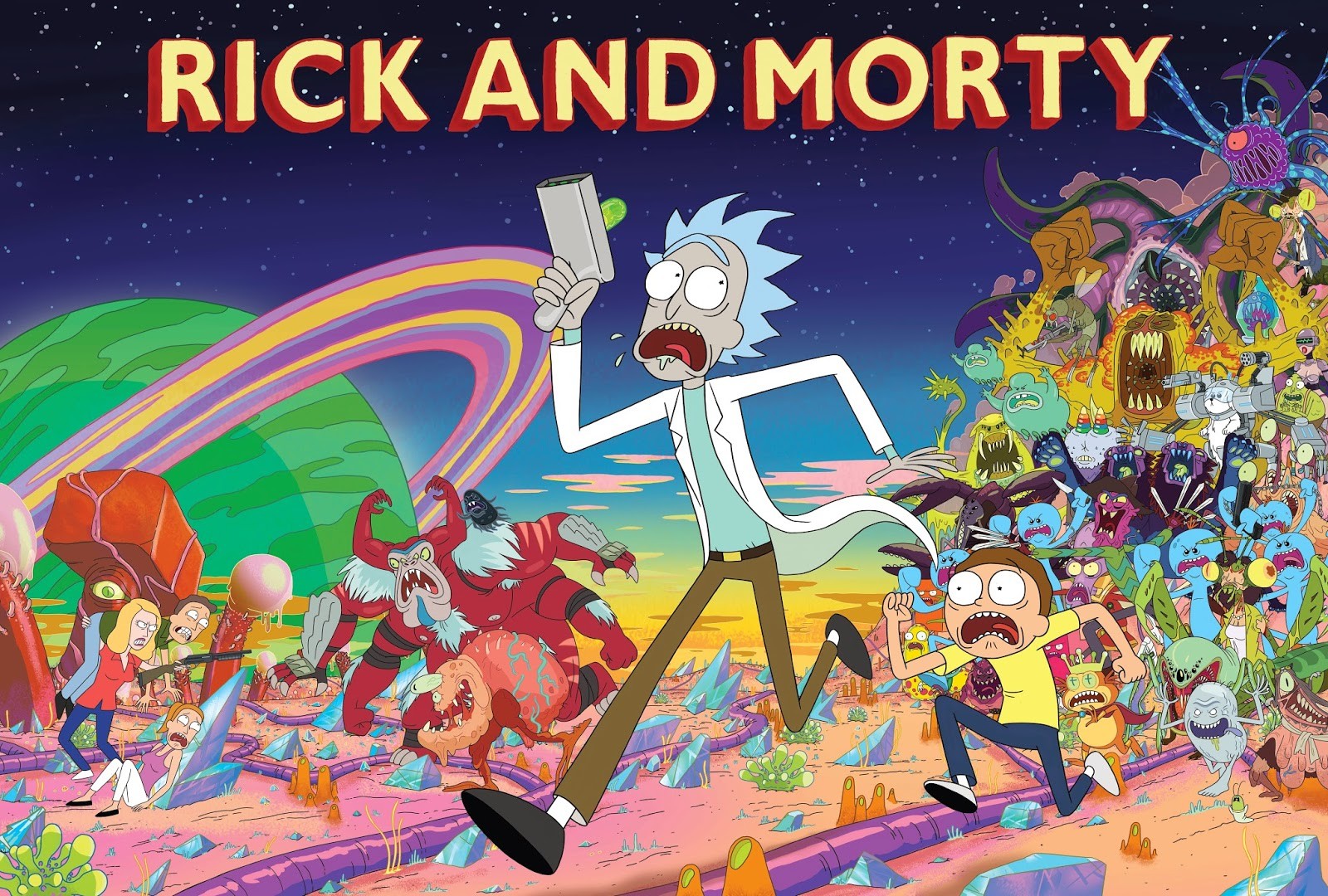 Rick And Morty Rick Sanchez Morty Smith Jerry Smith Beth Smith Summer Smith Cartoon Adult Swim 1600x1080