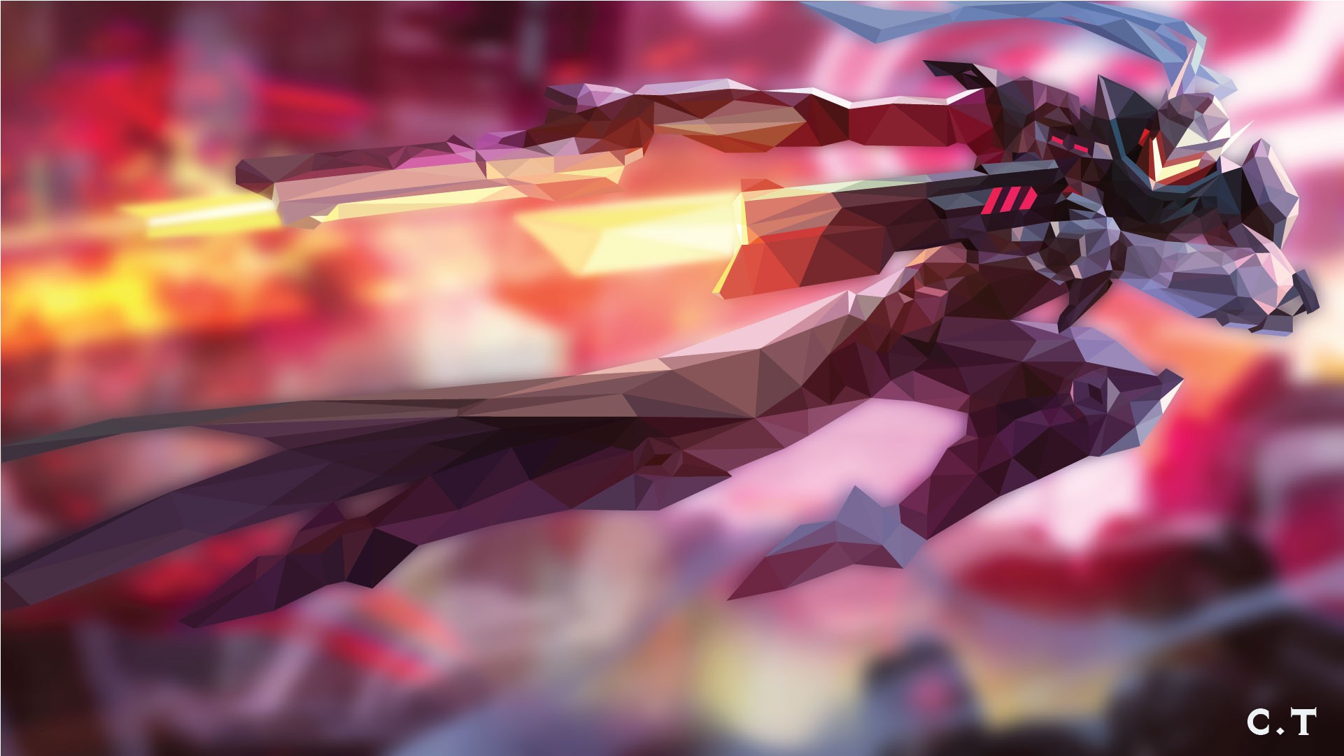 Lucian League Of Legends Marksman ADC Polygon Art 1921x1081