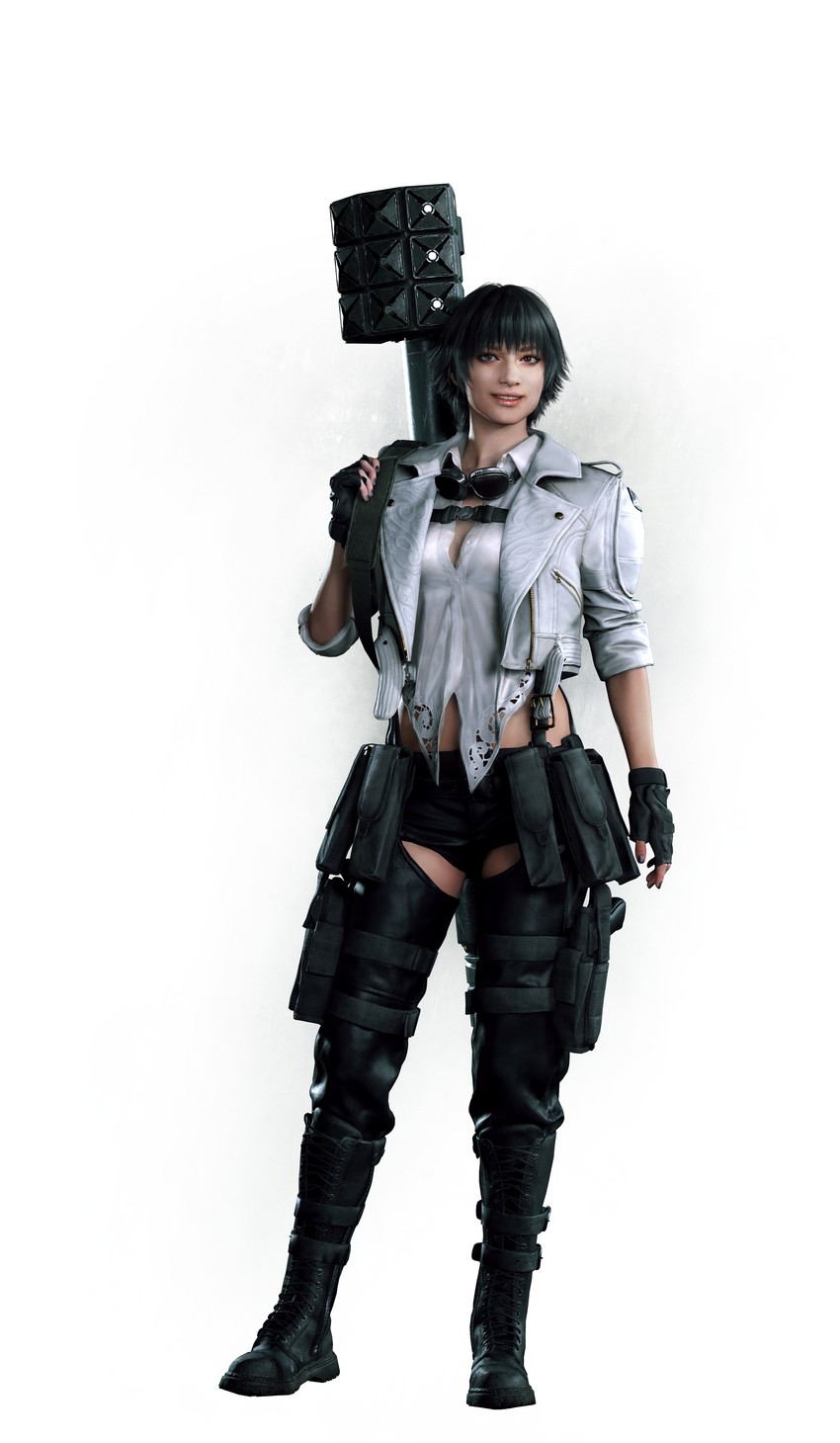 Lady Devil May Cry Devil May Cry 5 Rocket Launchers Video Games Video Game Characters Simple Backgro 850x1460