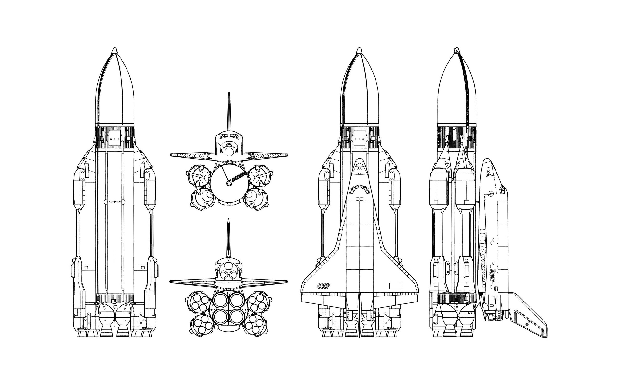 Space Shuttle USSR Rocket Simple Background Schematic Buran Energia 2560x1600
