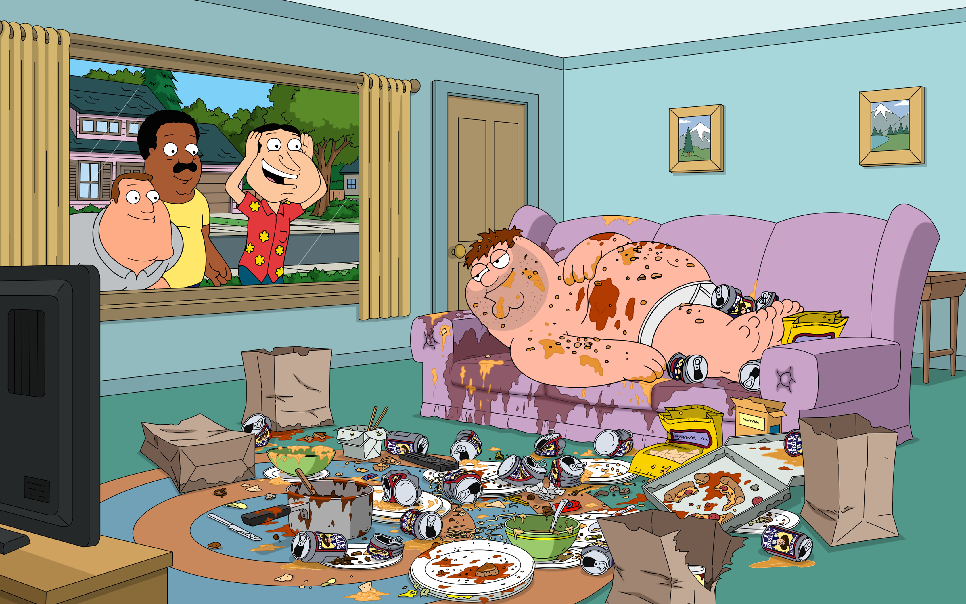 Family Guy Peter Griffin Tv Series Glenn Quagmire Super Bowl Humor 3360x2100