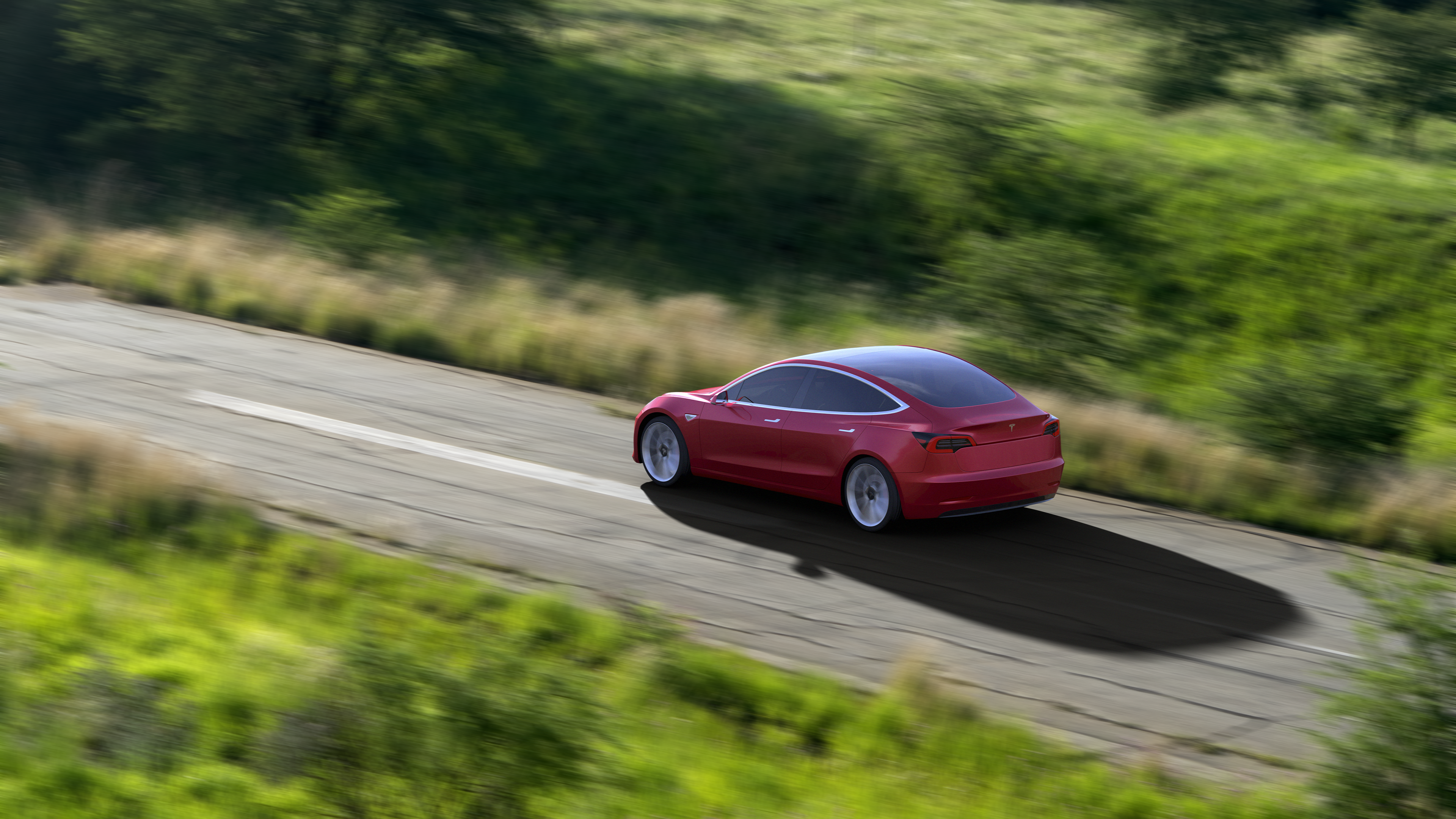 Tesla Tesla Model 3 3D Visualization Car Model 3 Vred 3840x2160
