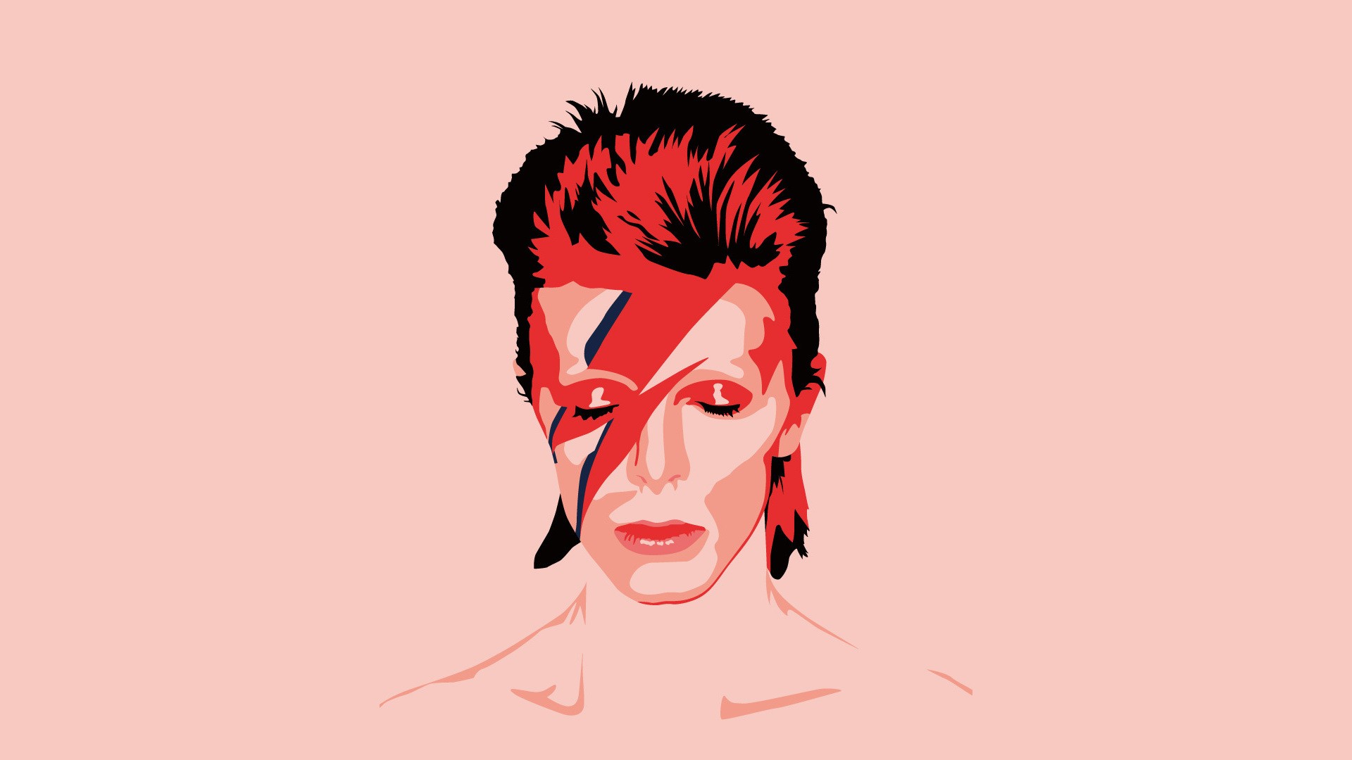 David Bowie Artwork Closed Eyes Simple Background 1920x1080