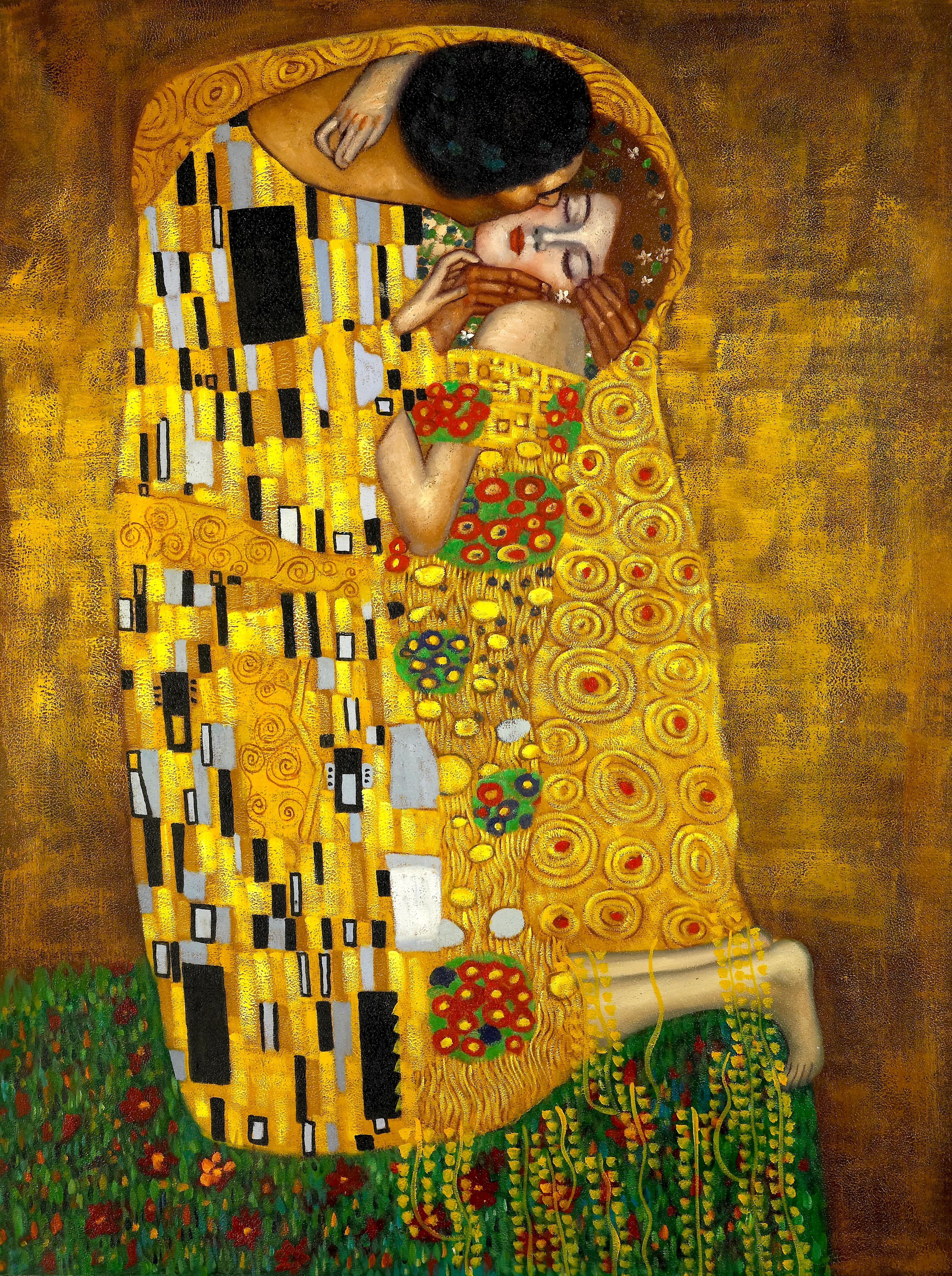 Artwork Classical Art Painting Women The Kiss Gustav Klimt Yellow 1907 1908 Love Romantic 3768x5051