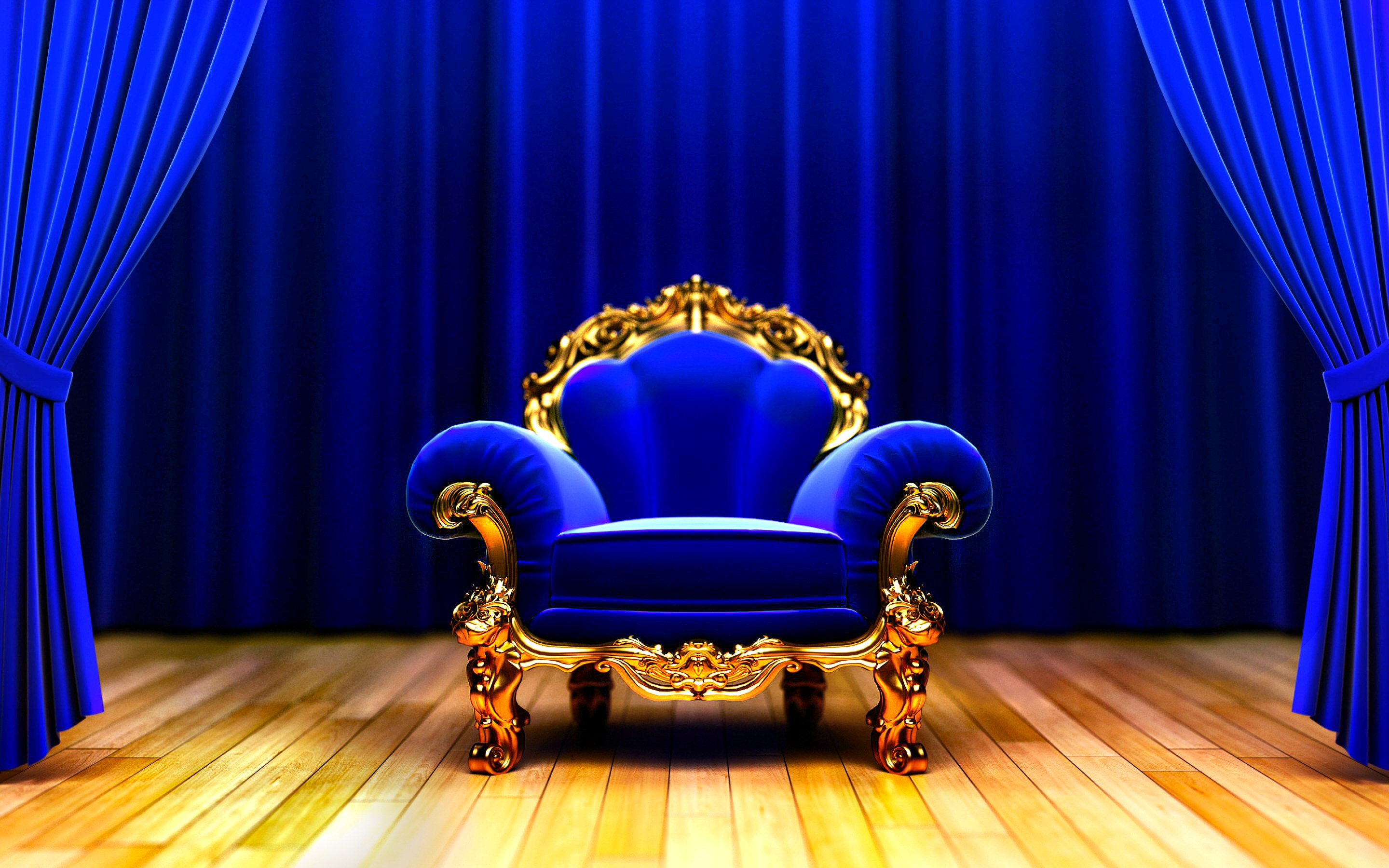 Blinds Armchair Blue Chair 2880x1800